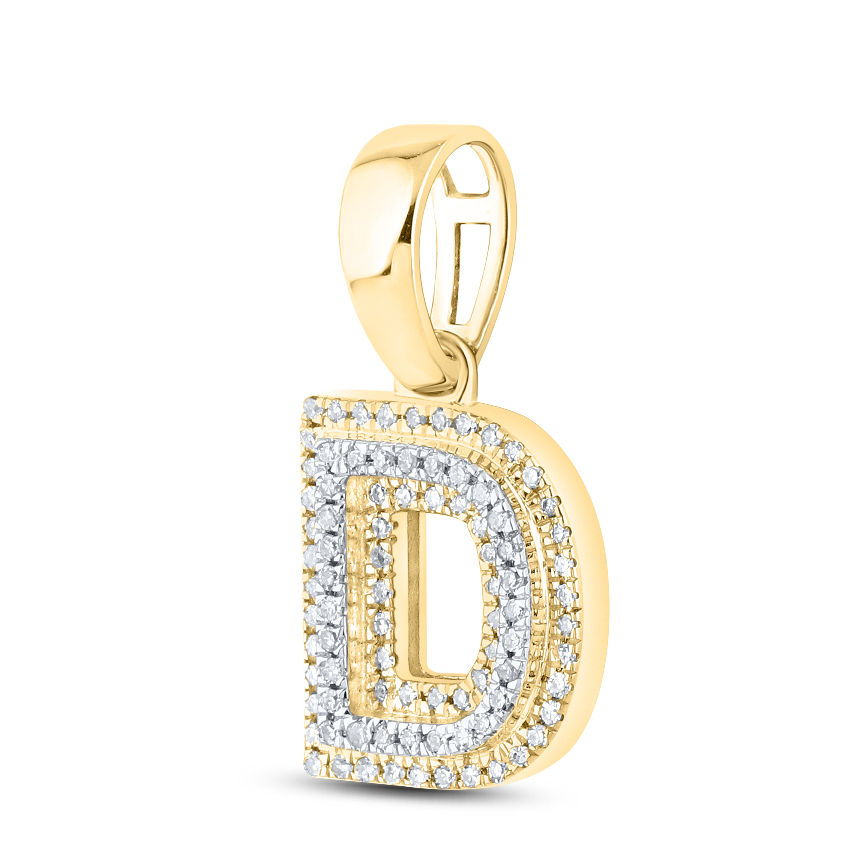 10kt yellow gold 0.15 ctw Diamond Initial D Charm