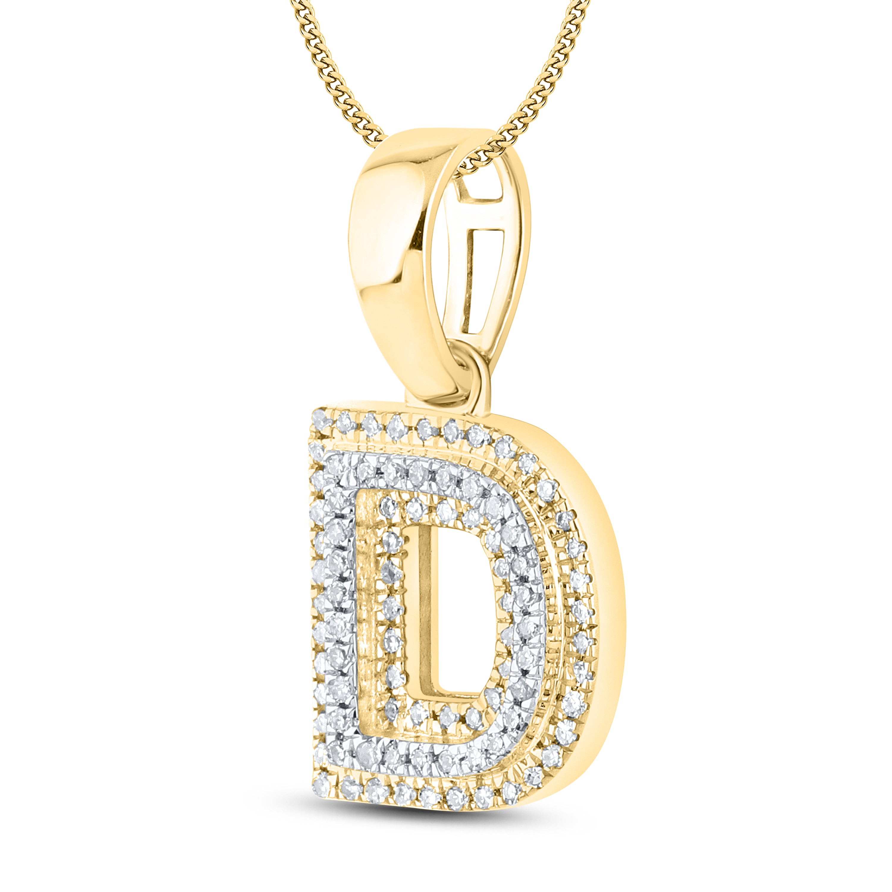 10kt yellow gold 0.15 ctw Diamond Initial D Charm