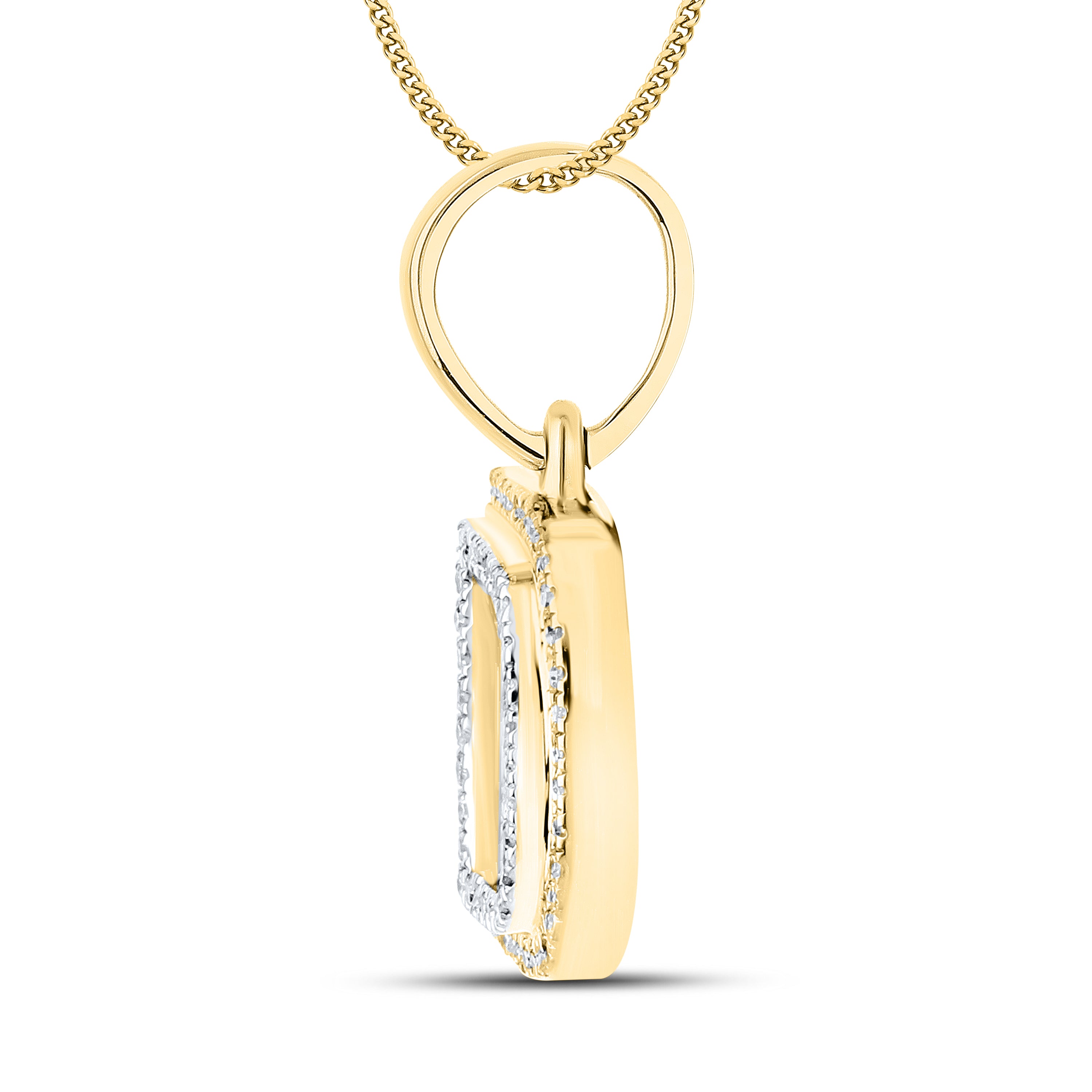 10kt yellow gold 0.15 ctw Diamond Initial D Charm