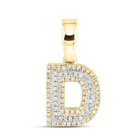 10kt yellow gold 0.15 ctw Diamond Initial D Charm