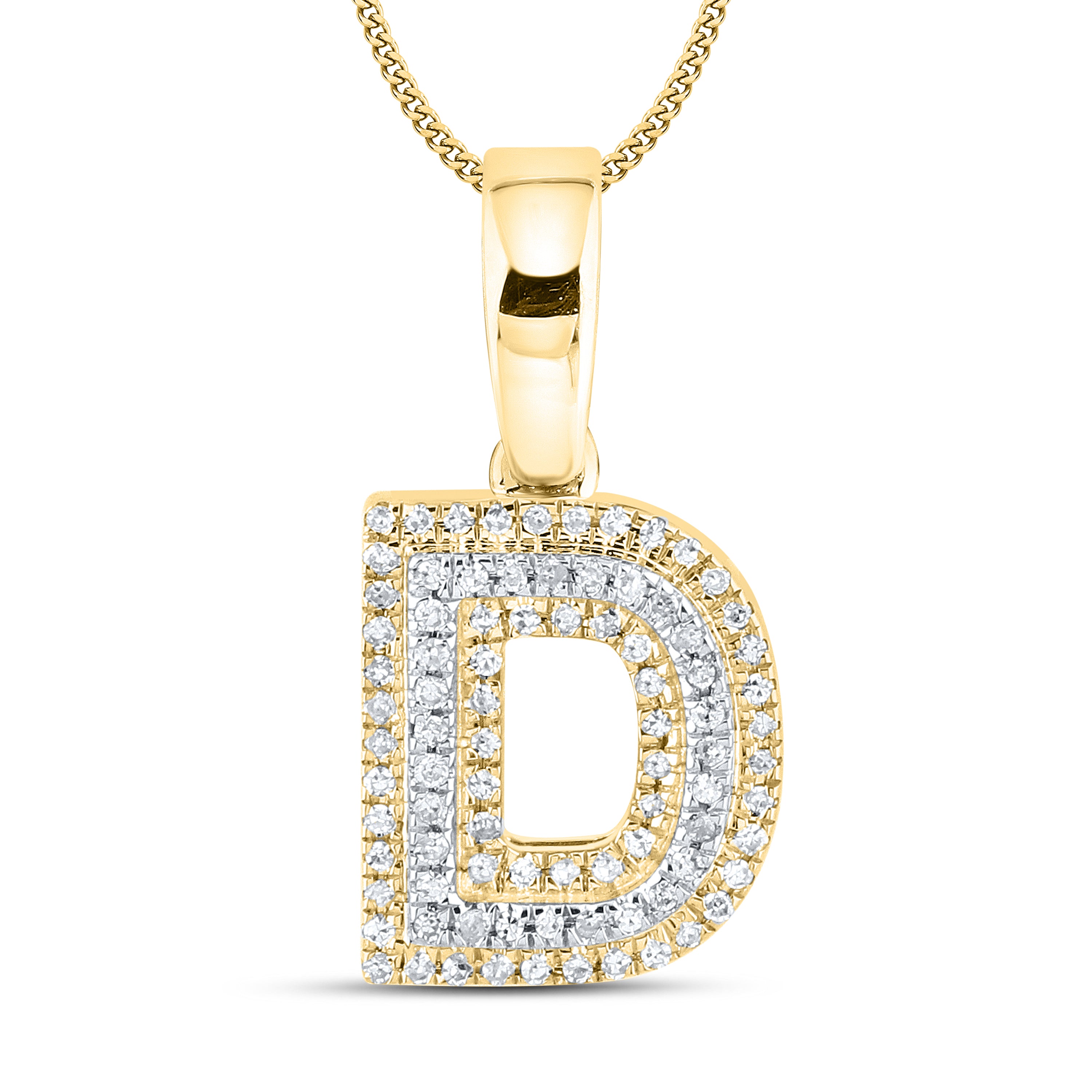 10kt yellow gold 0.15 ctw Diamond Initial D Charm