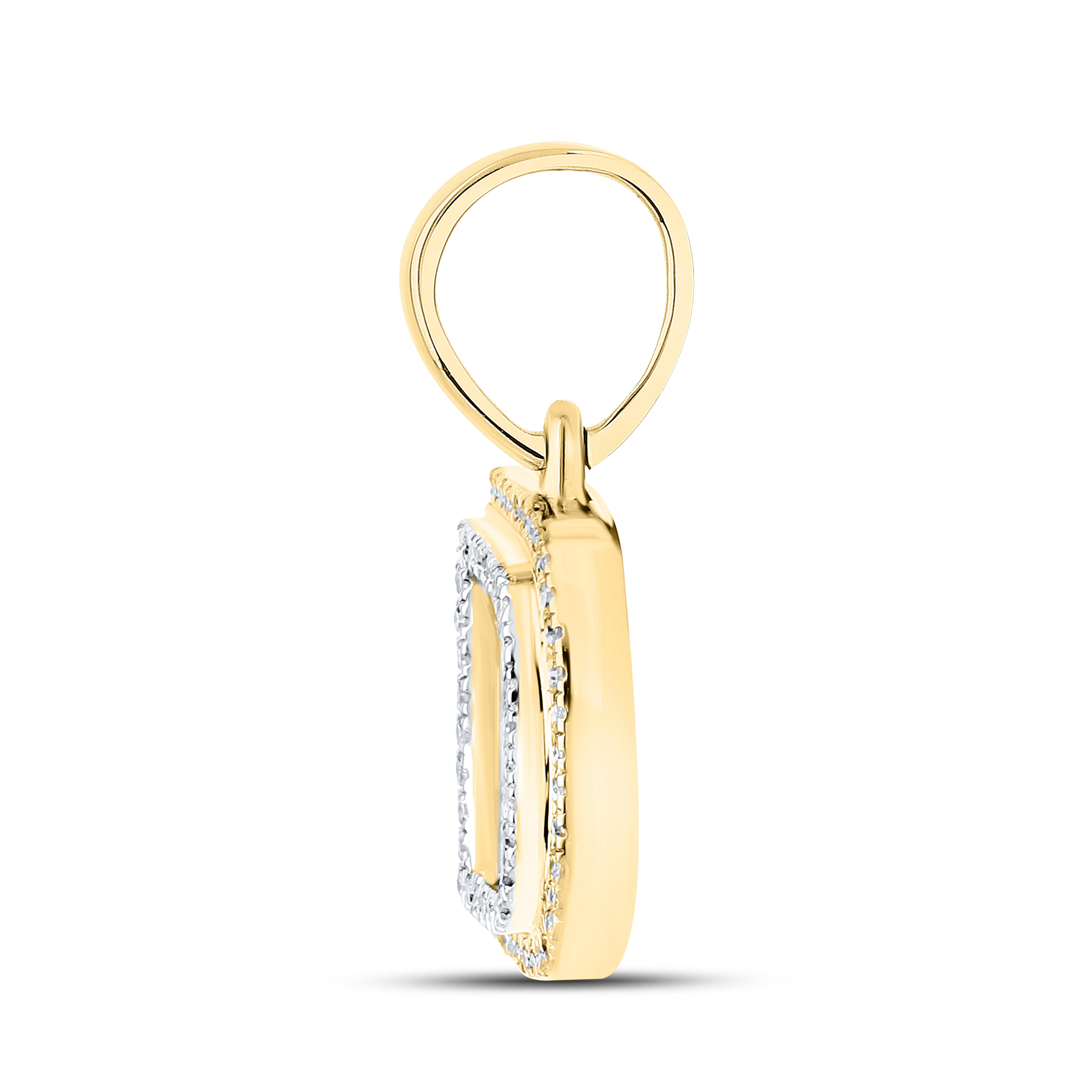 10K Yellow Gold Diamond Initial A–Z Pendant | 0.75″ Letter Charm