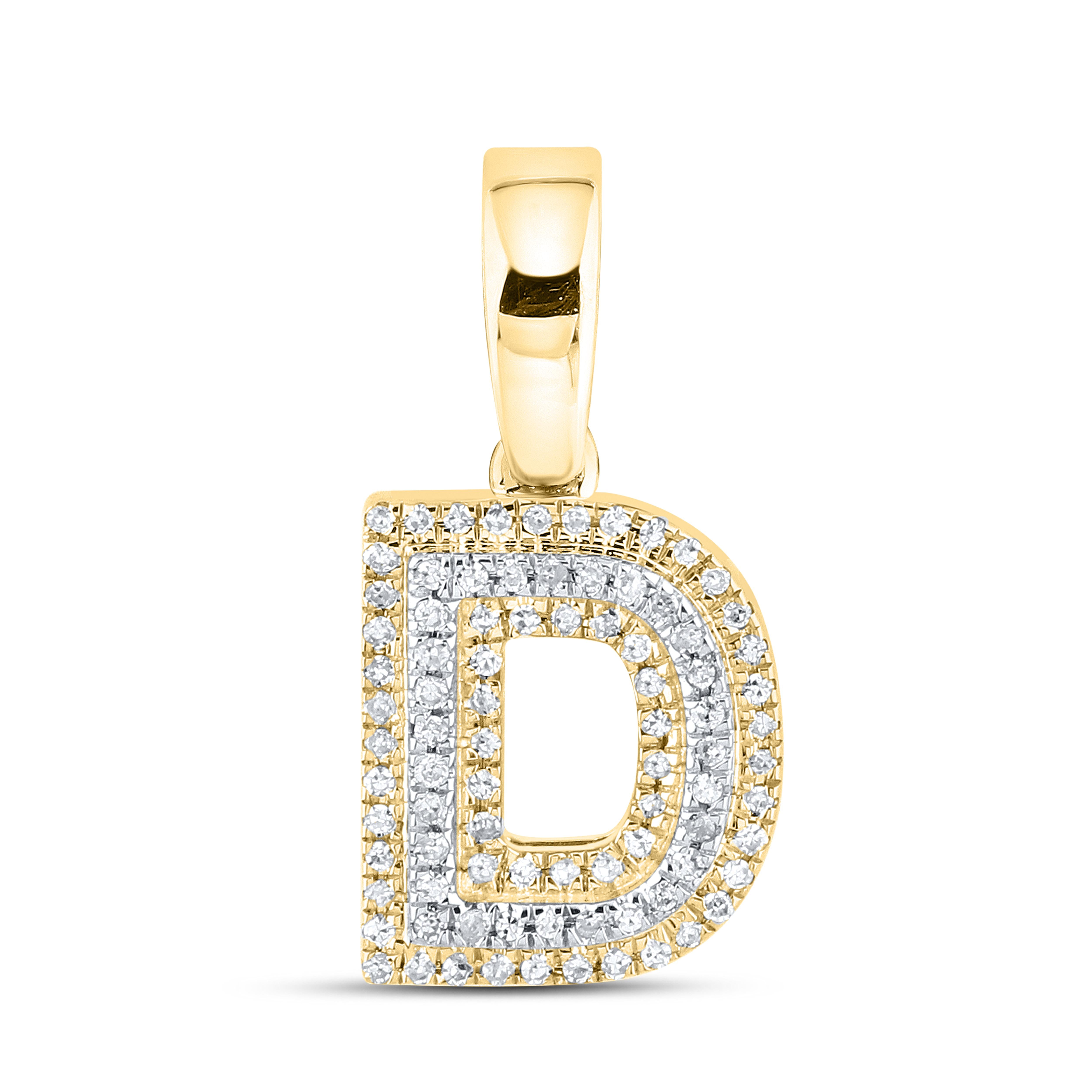 10K Yellow Gold Diamond Initial A–Z Pendant | 0.75″ Letter Charm