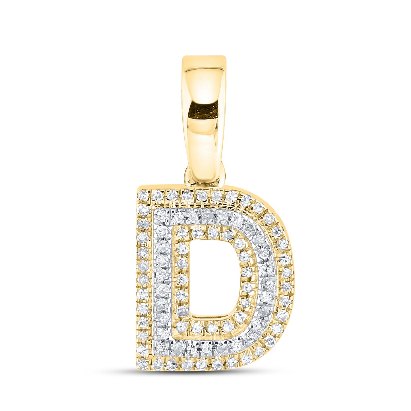 10K Yellow Gold Diamond Initial A–Z Pendant | 0.75″ Letter Charm