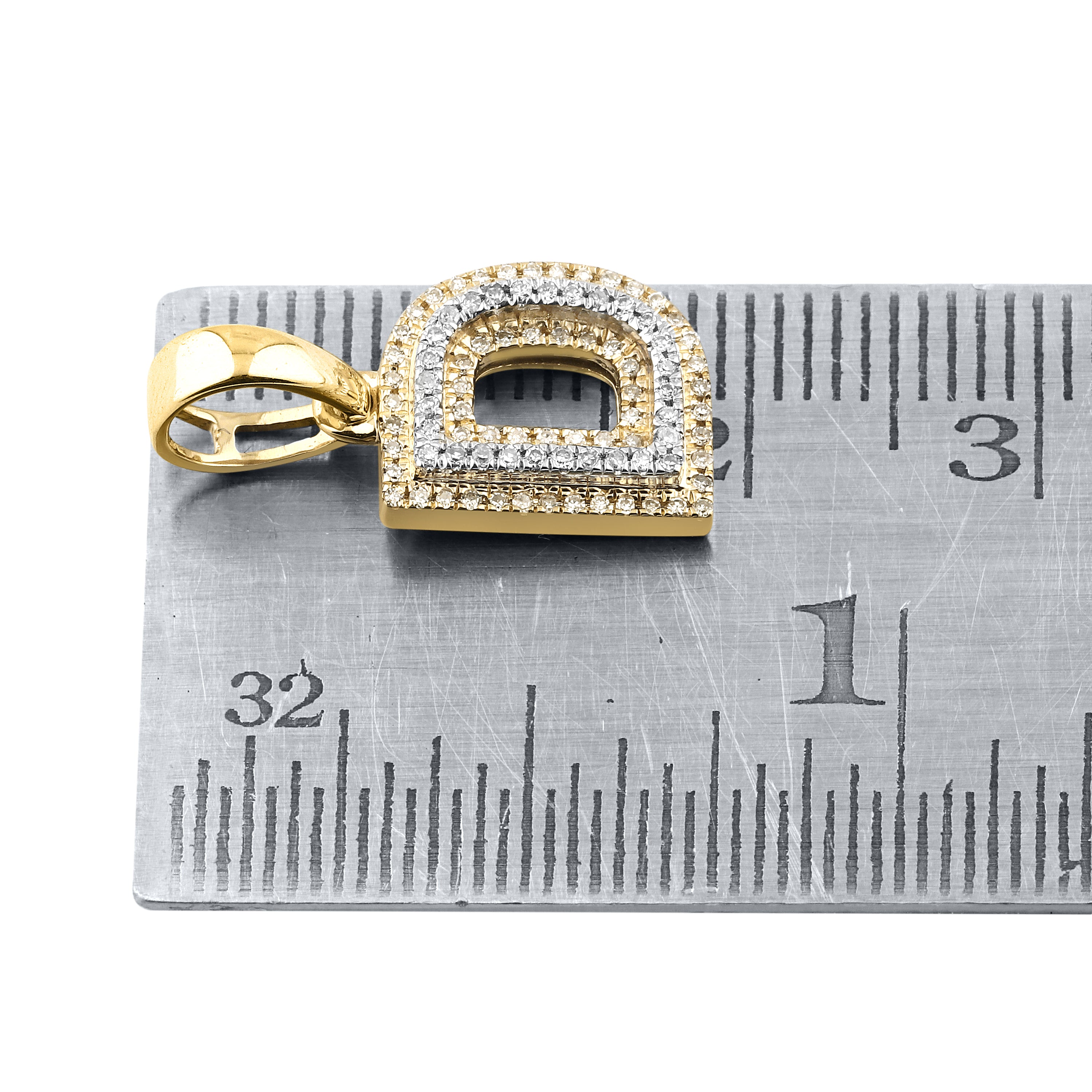 10kt yellow gold 0.15 ctw Diamond Initial D Charm