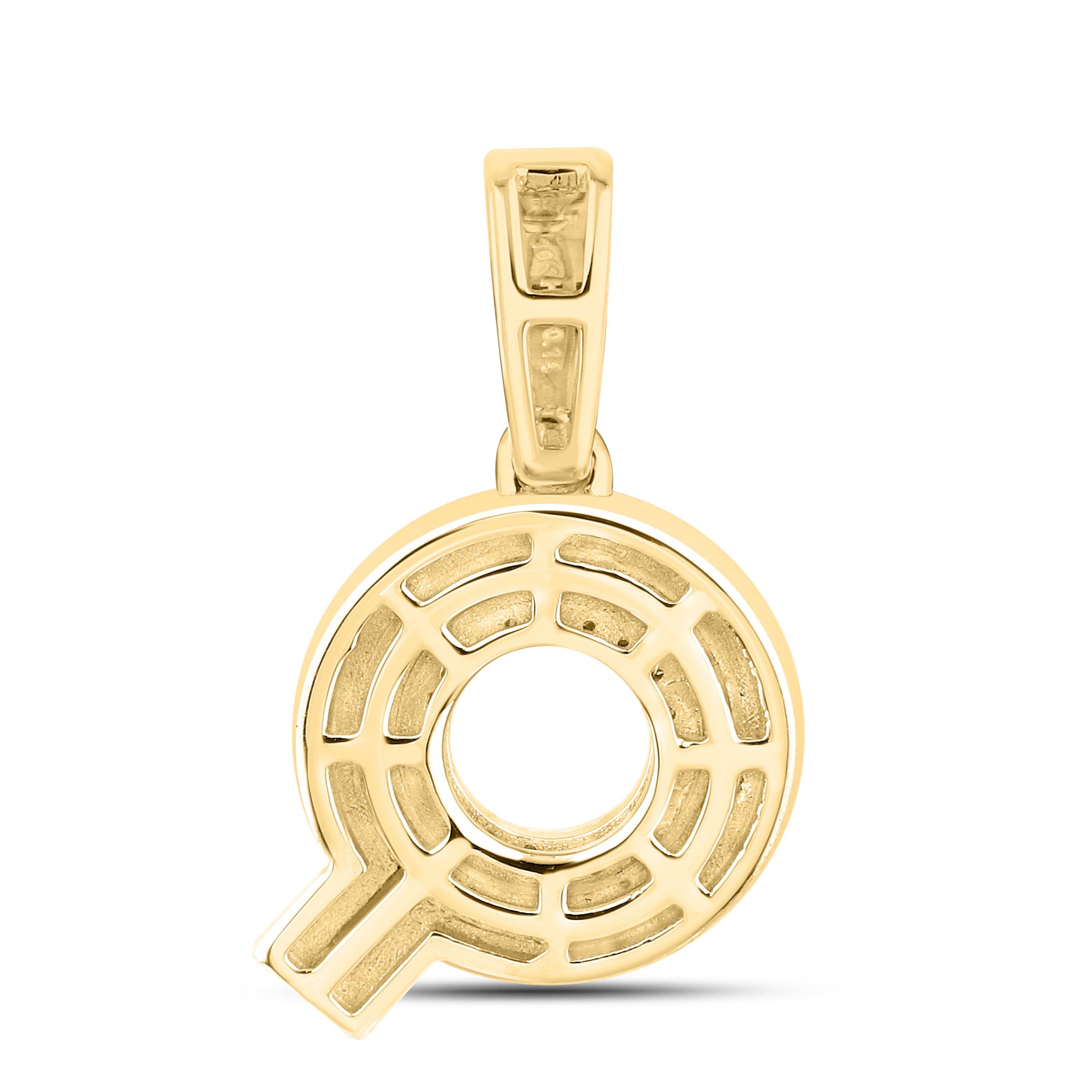 10kt yellow gold 0.15 ctw Diamond Initial Q Charm