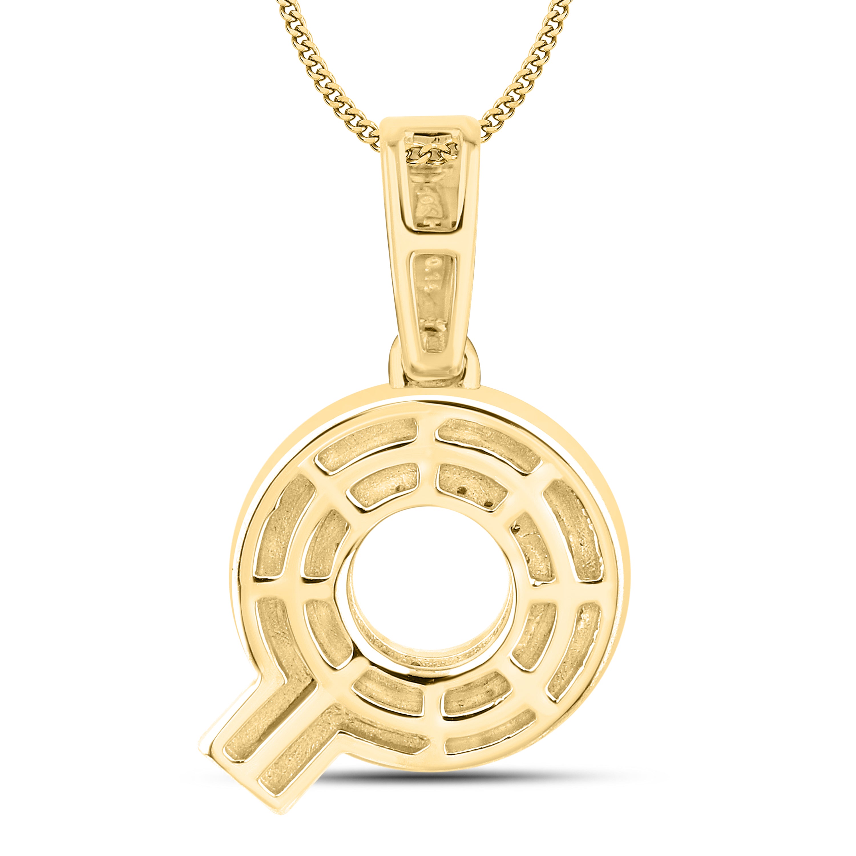 10kt yellow gold 0.15 ctw Diamond Initial Q Charm