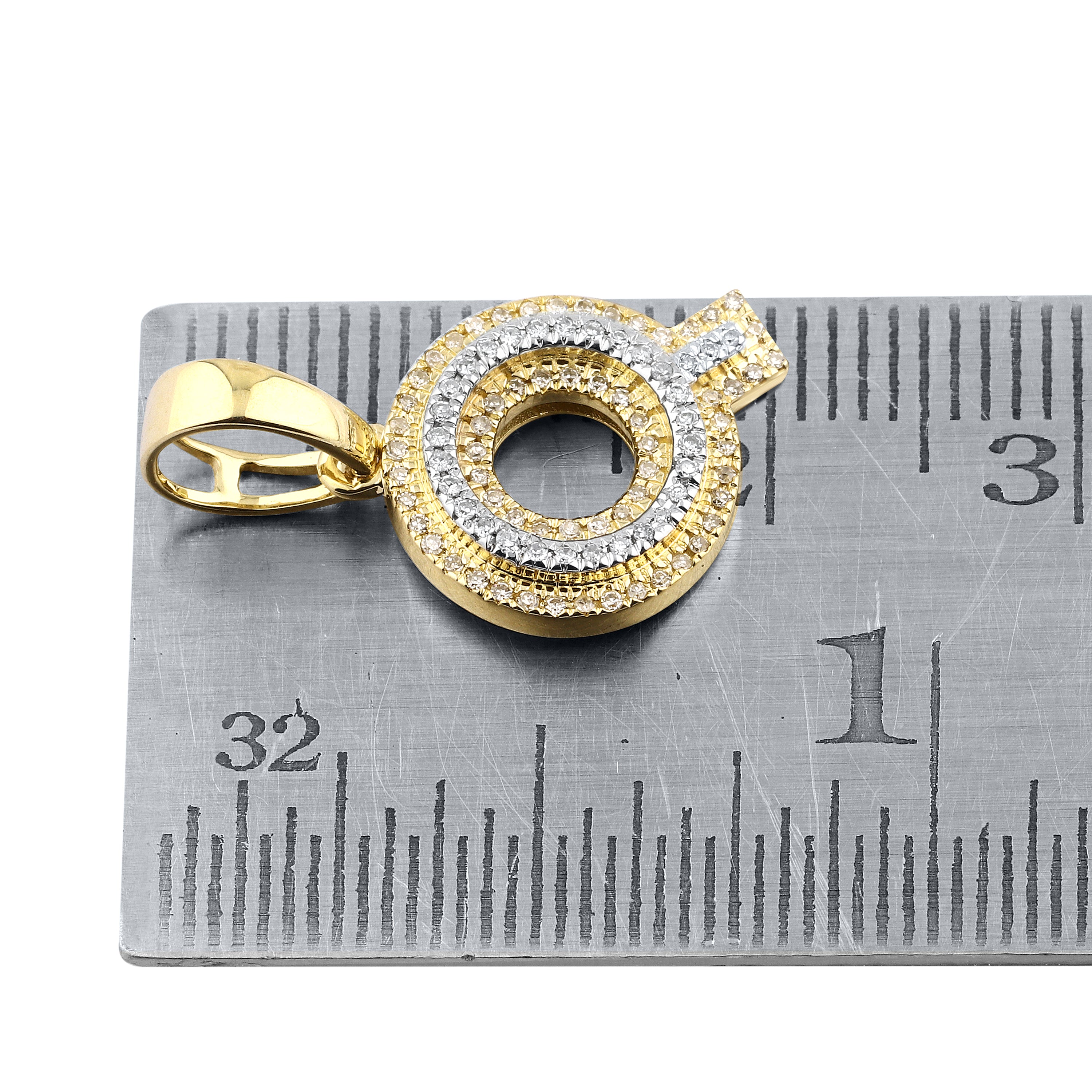 10kt yellow gold 0.15 ctw Diamond Initial Q Charm