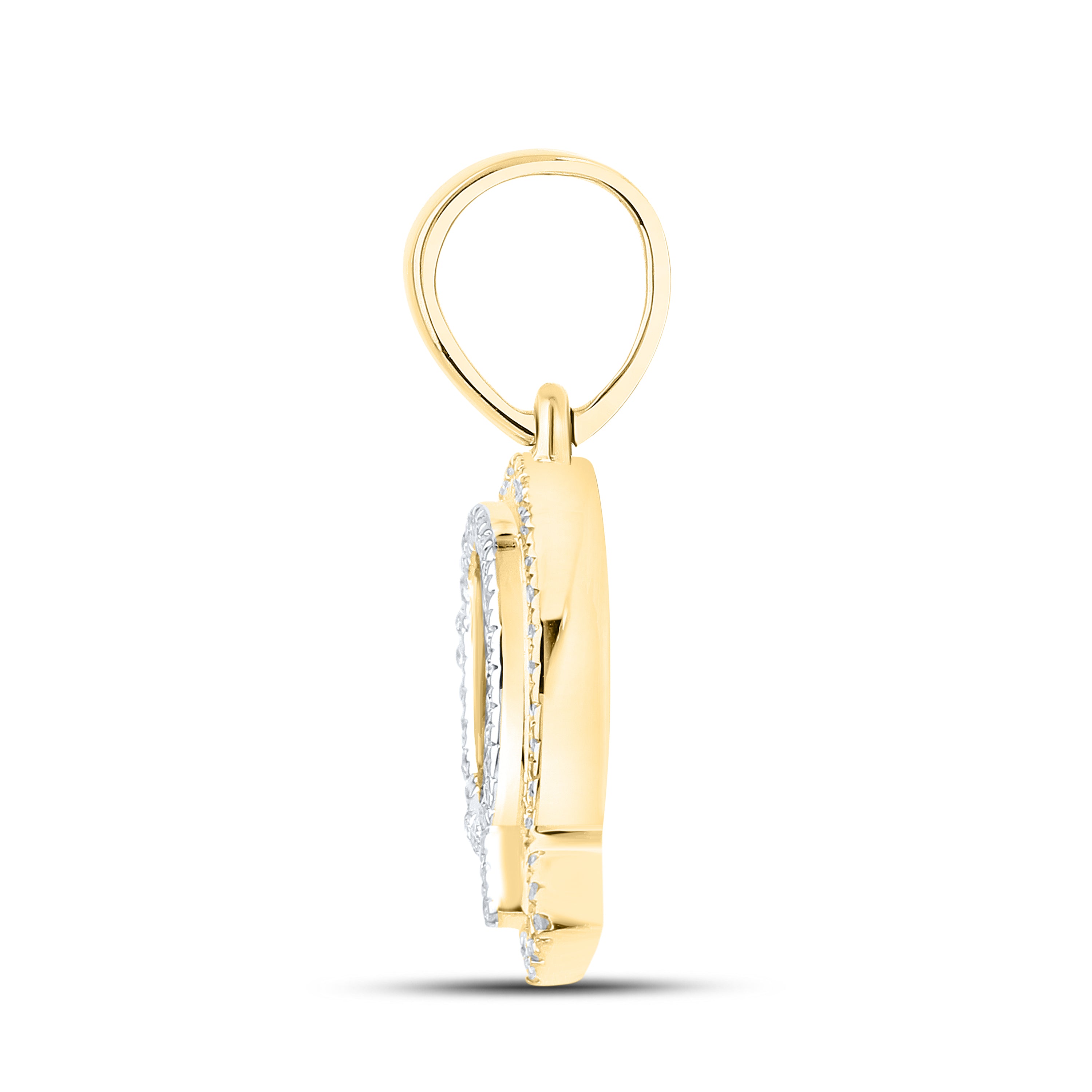 10kt yellow gold 0.15 ctw Diamond Initial Q Charm