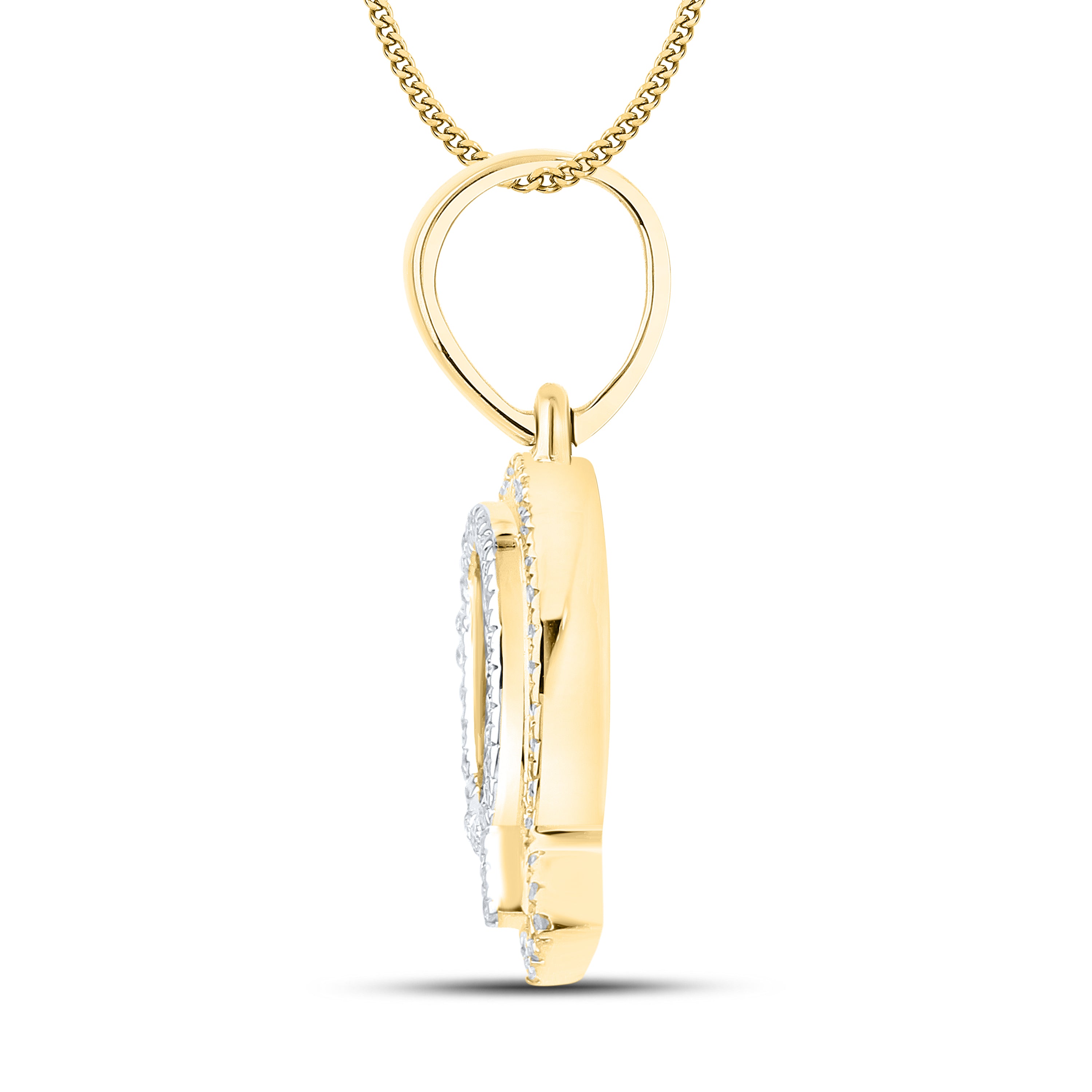 10kt yellow gold 0.15 ctw Diamond Initial Q Charm