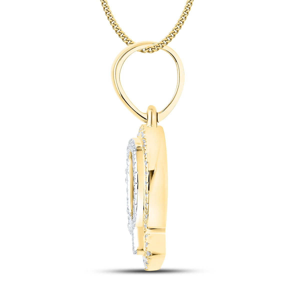 10kt yellow gold 0.15 ctw Diamond Initial Q Charm