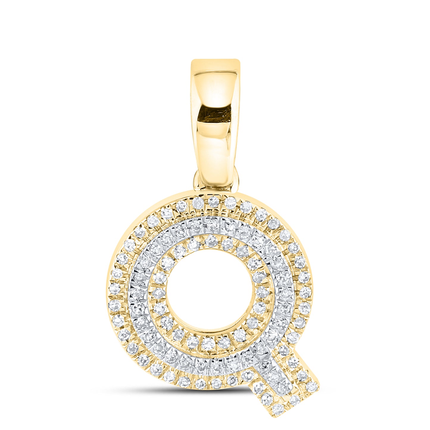 10K Yellow Gold Diamond Initial A–Z Pendant | 0.75″ Letter Charm