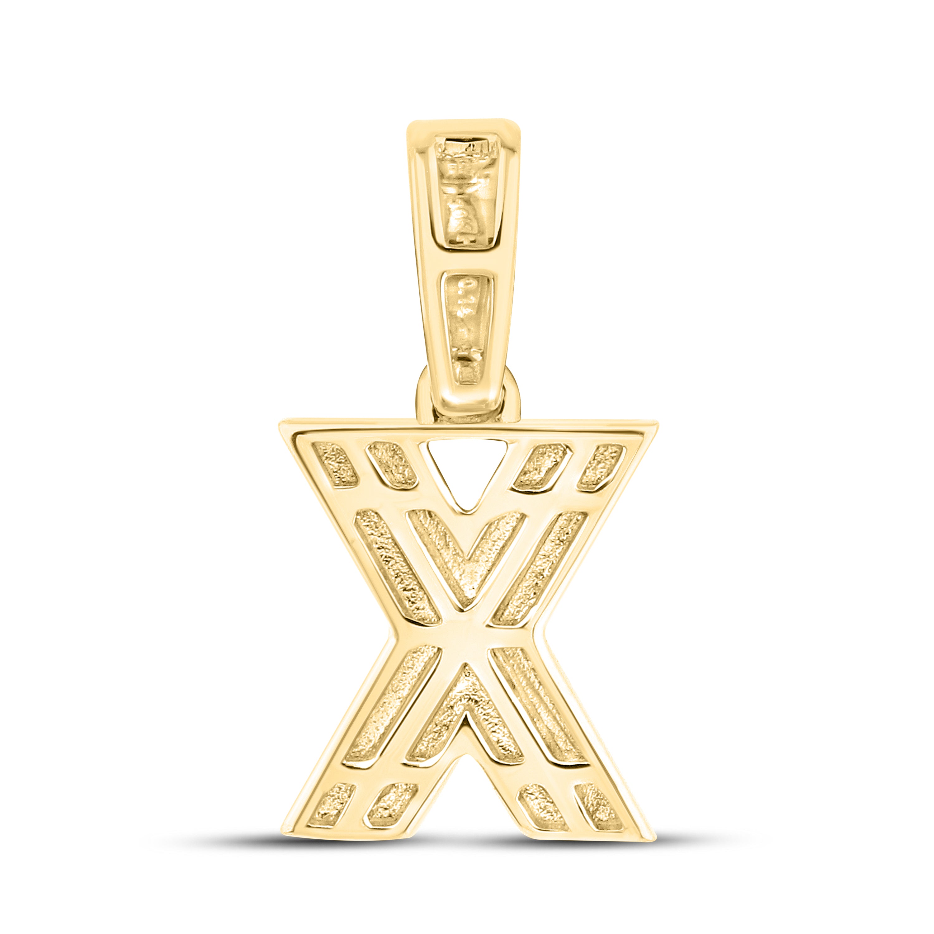 10kt yellow gold 0.13 ctw Diamond Initial X Charm