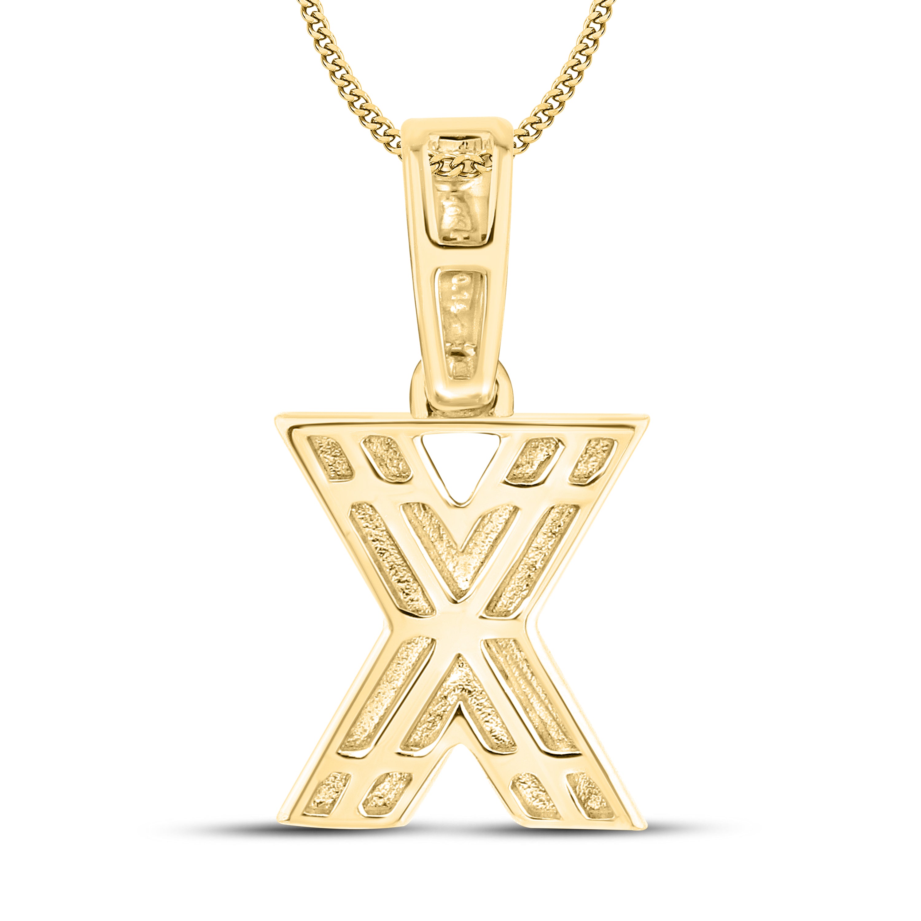 10kt yellow gold 0.13 ctw Diamond Initial X Charm