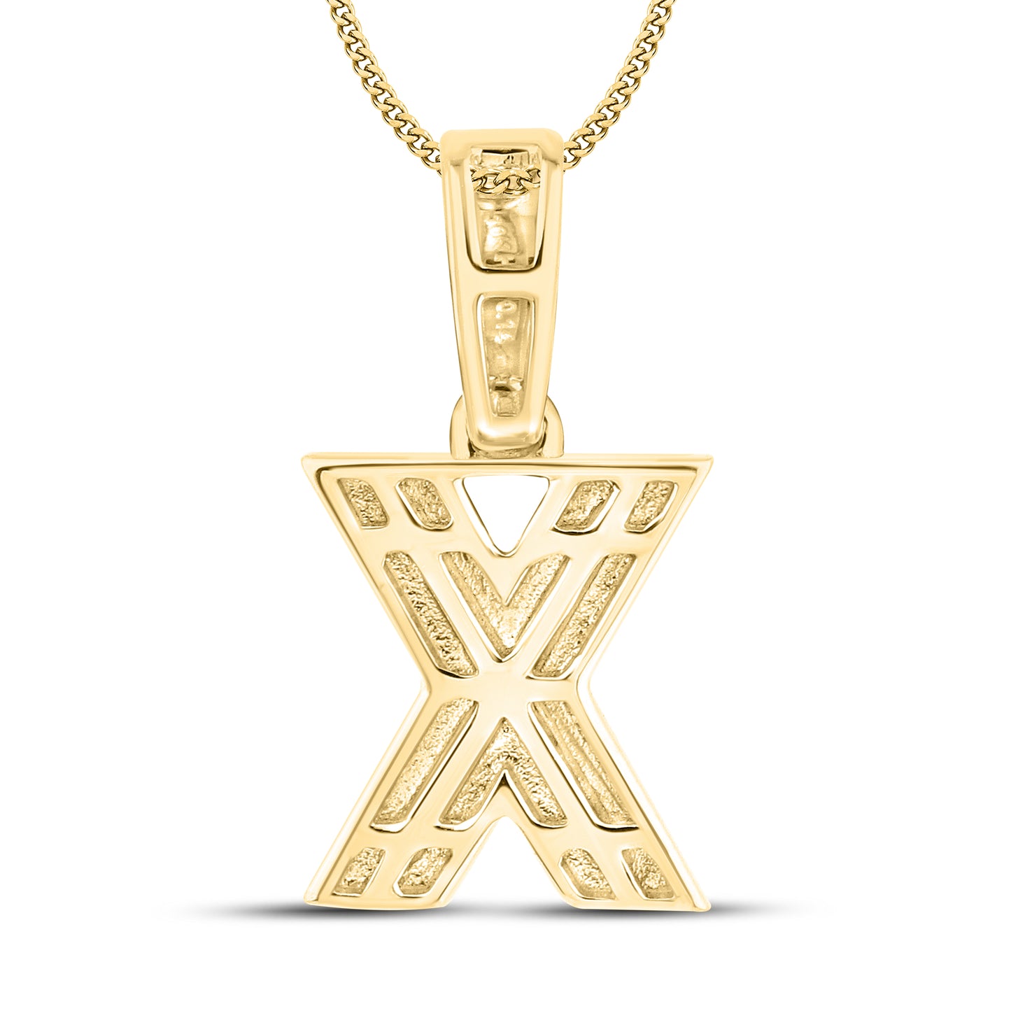 10kt yellow gold 0.13 ctw Diamond Initial X Charm