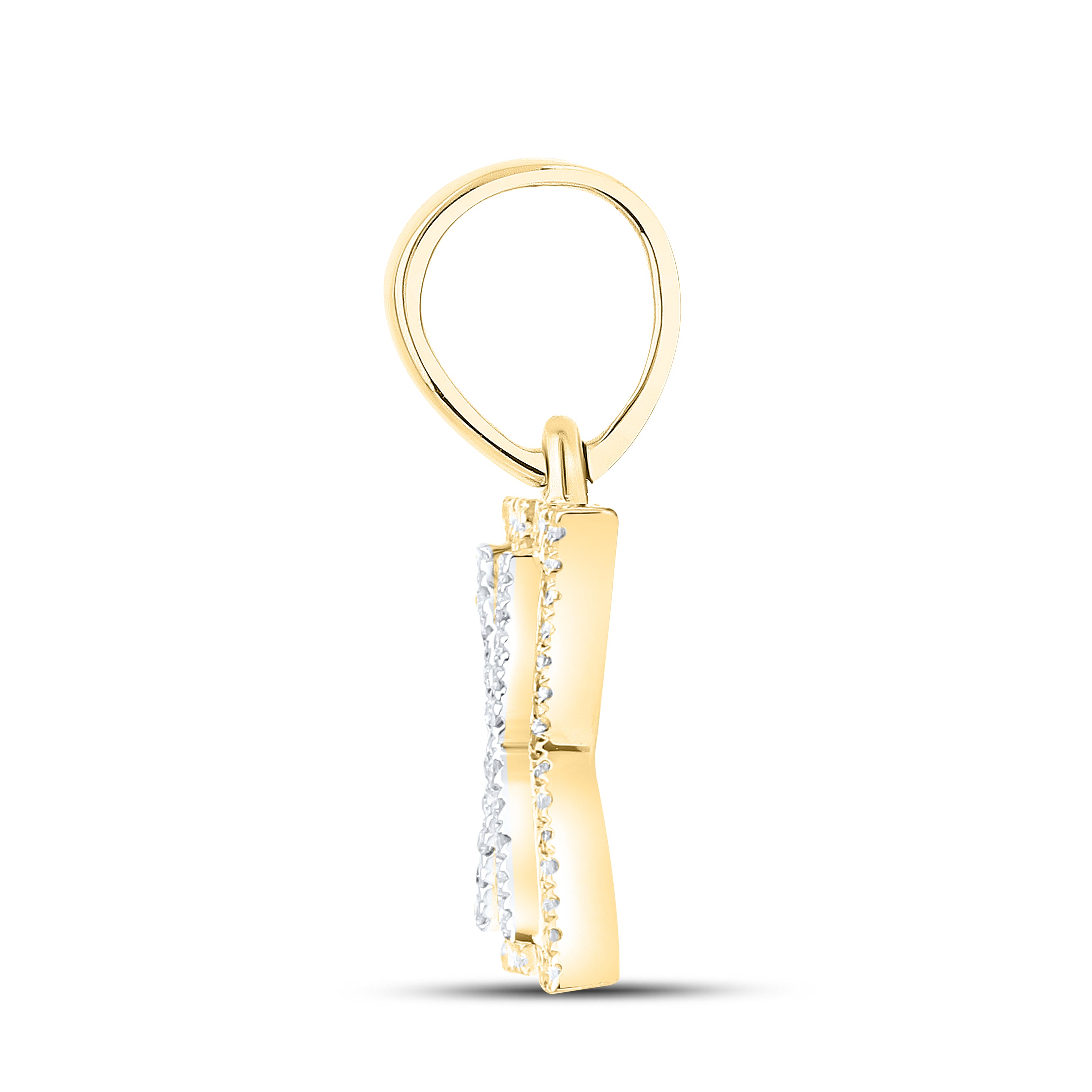 10kt yellow gold 0.13 ctw Diamond Initial X Charm