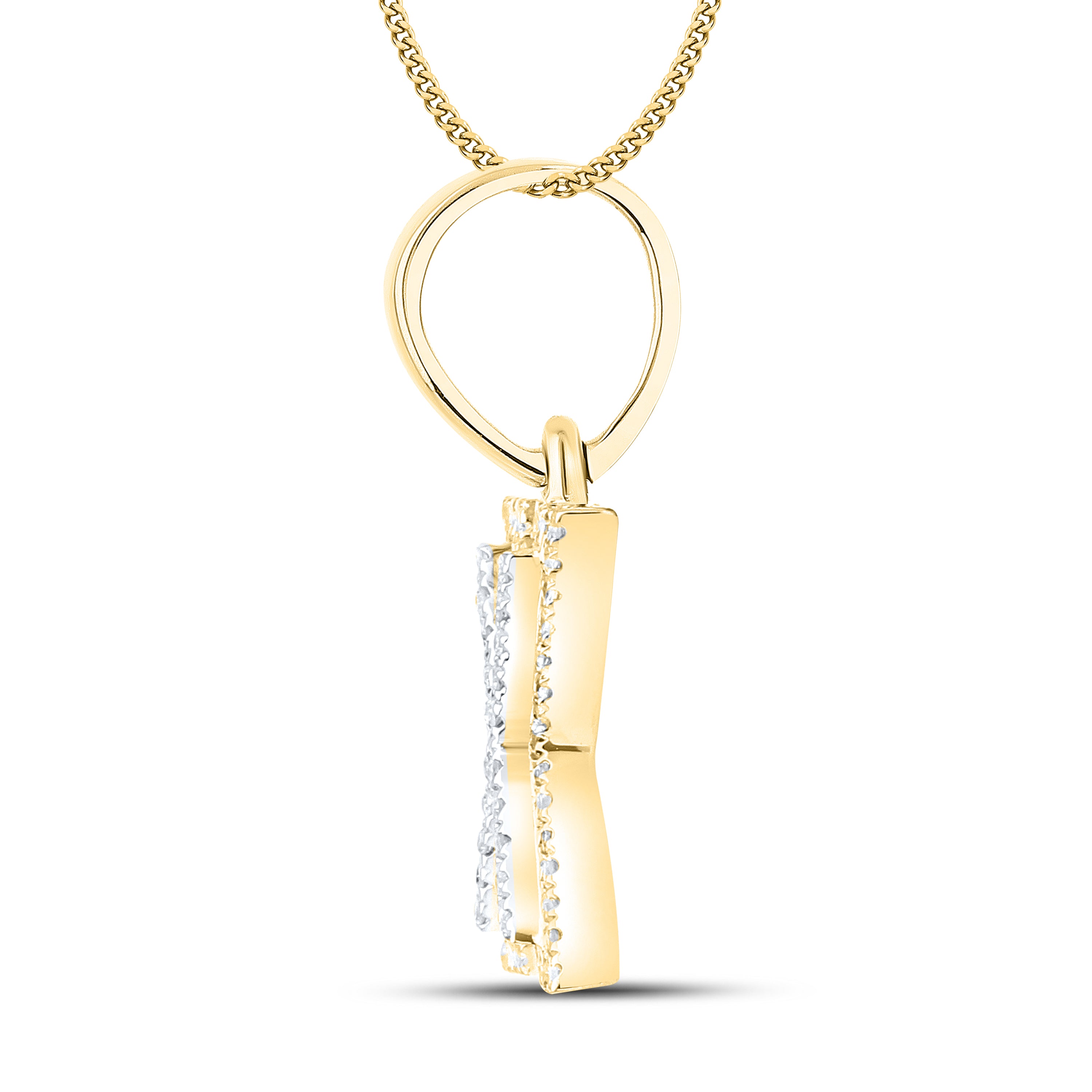 10kt yellow gold 0.13 ctw Diamond Initial X Charm