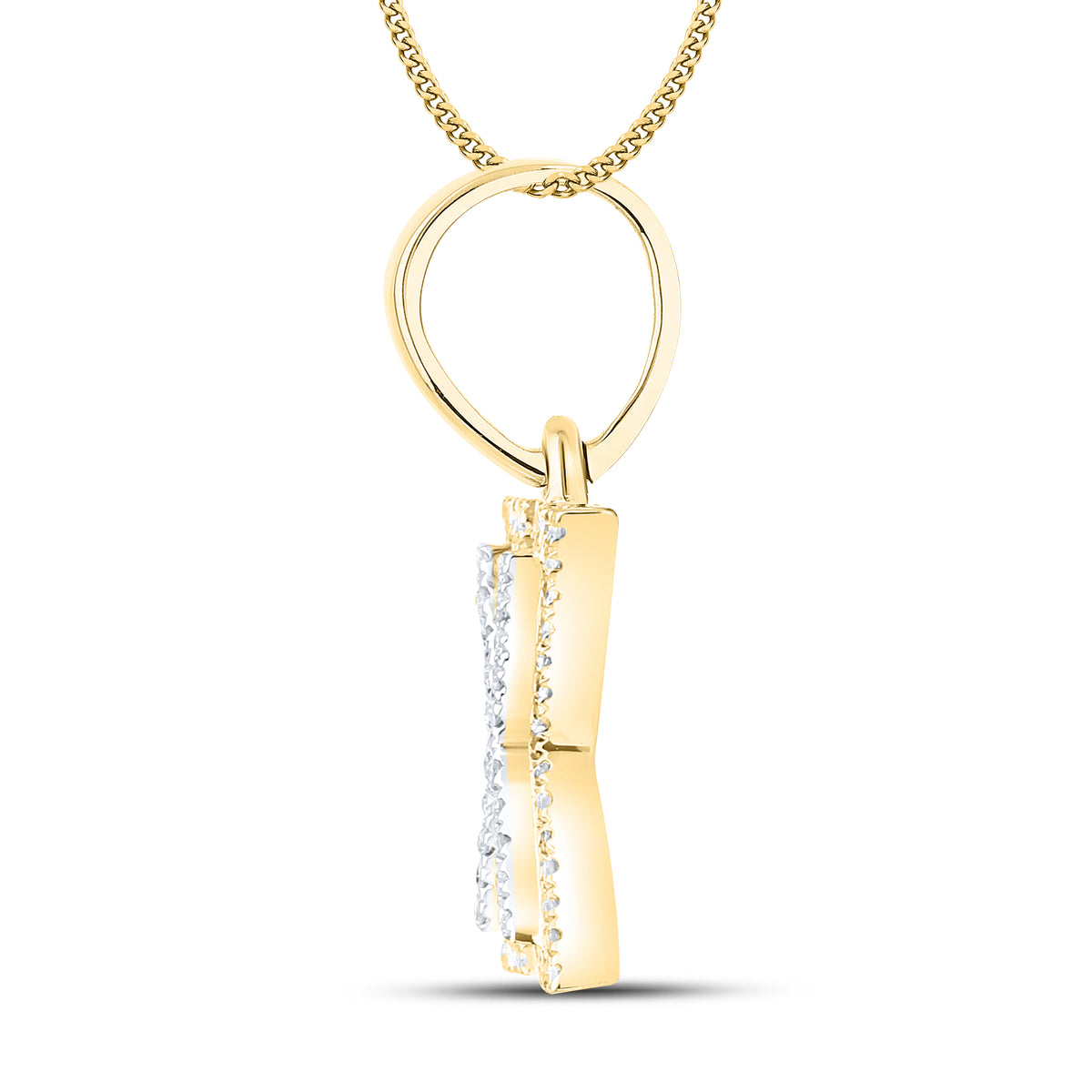 10kt yellow gold 0.13 ctw Diamond Initial X Charm