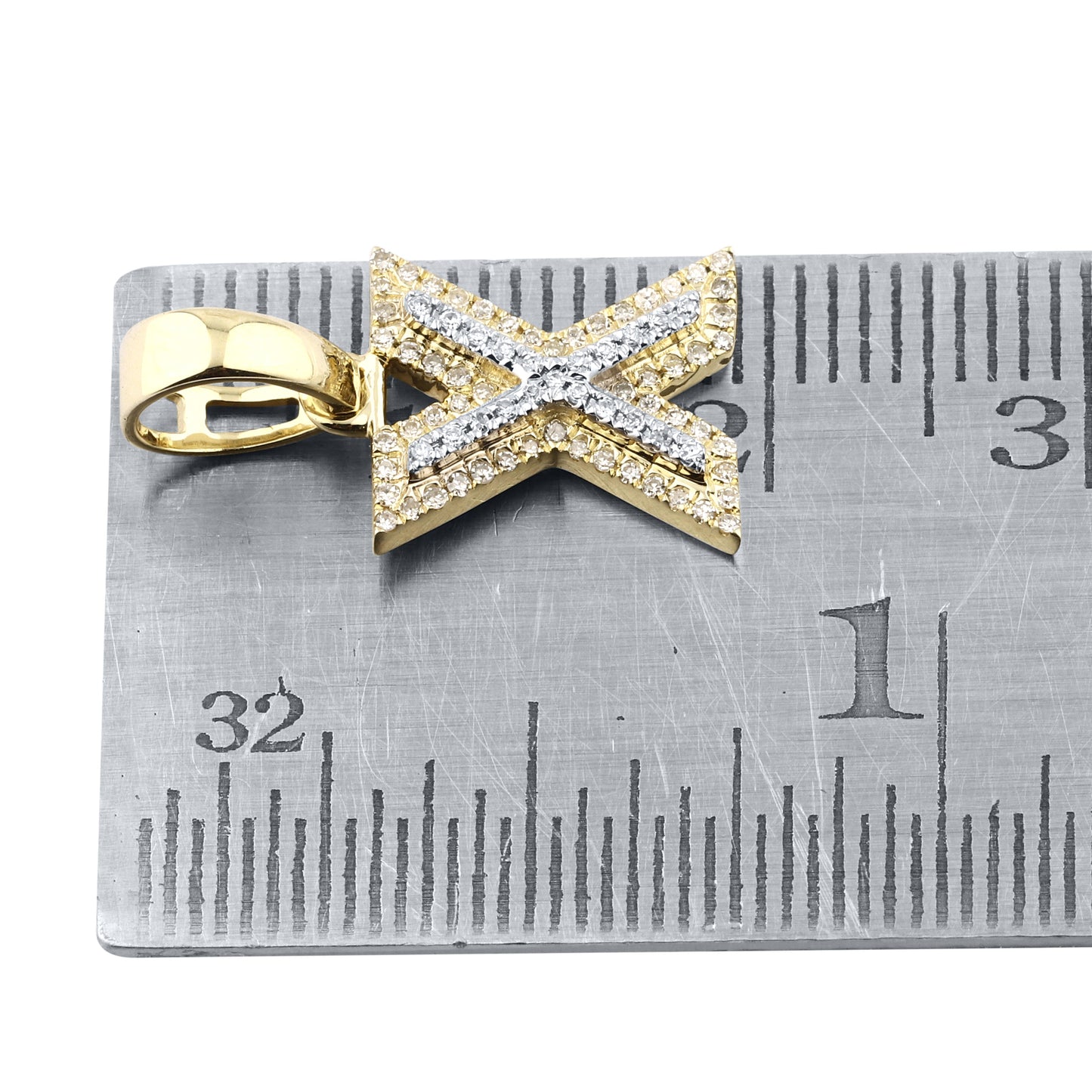 10K Yellow Gold Diamond Initial A–Z Pendant | 0.75″ Letter Charm