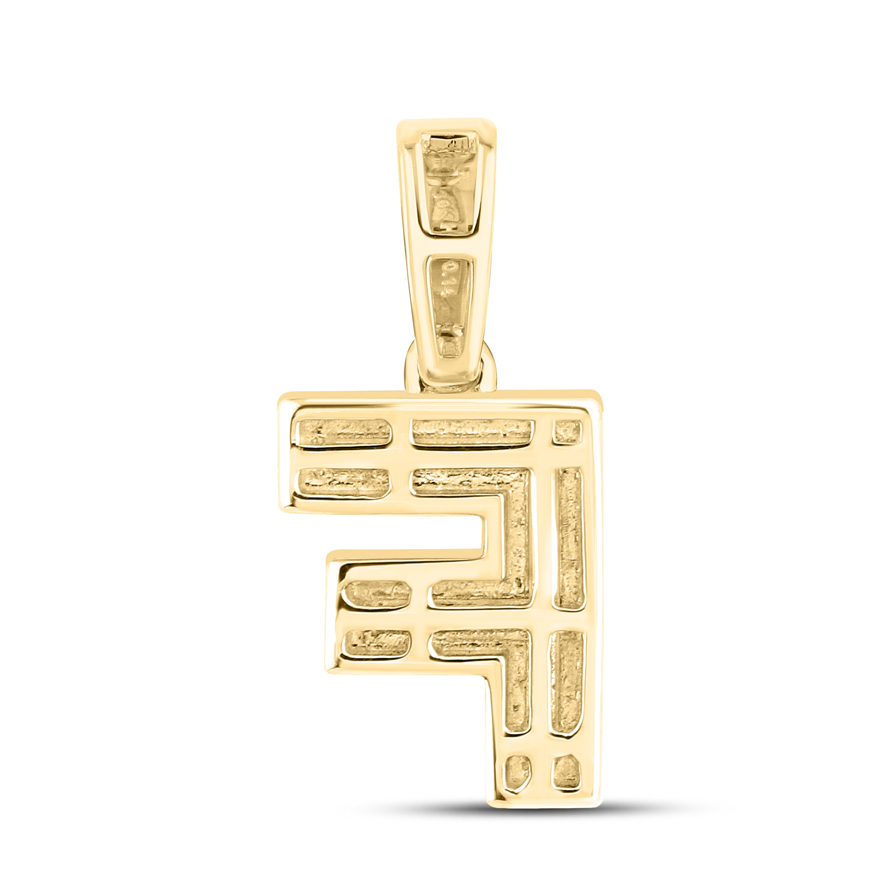 10kt yellow gold 0.13 ctw Diamond Initial F Charm