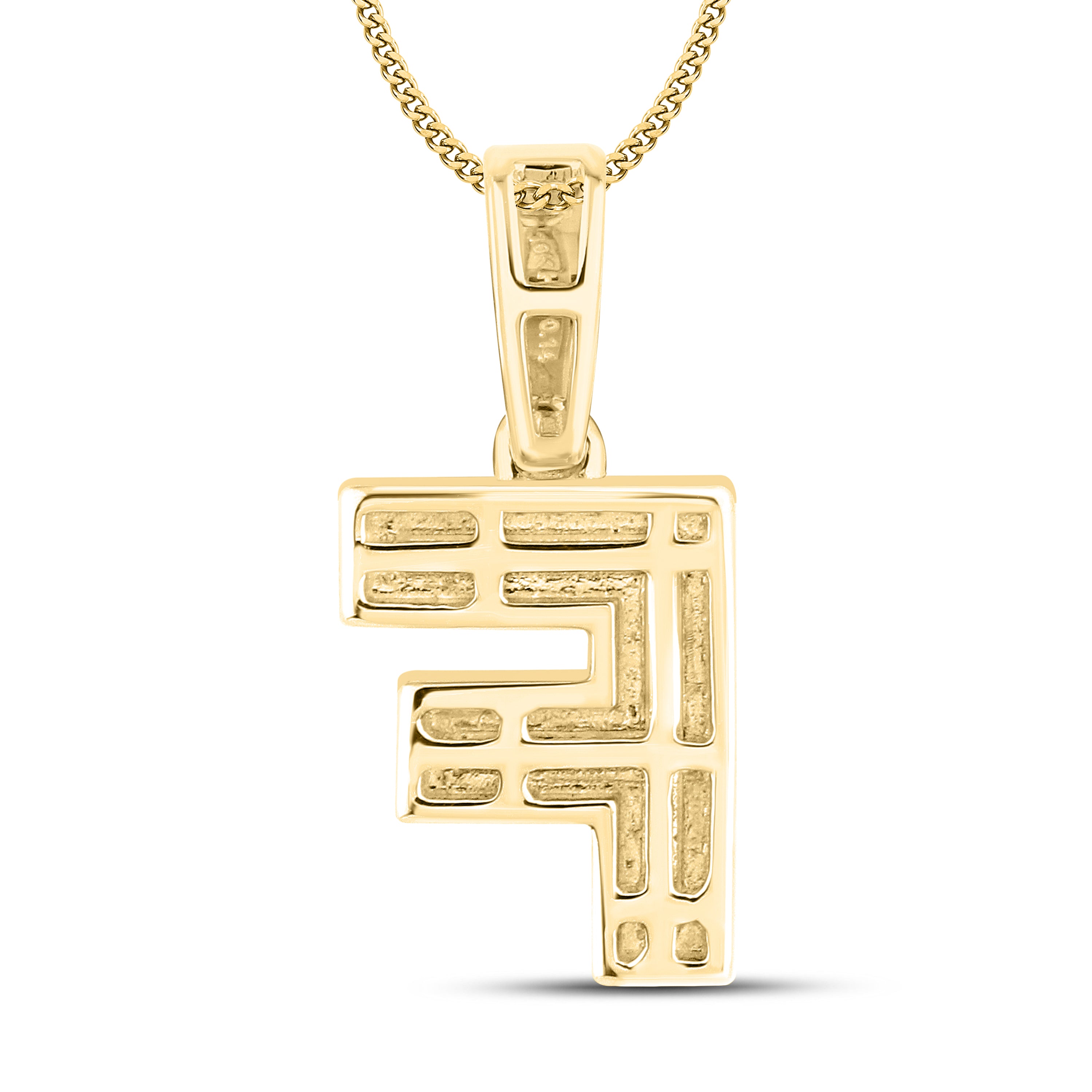 10kt yellow gold 0.13 ctw Diamond Initial F Charm