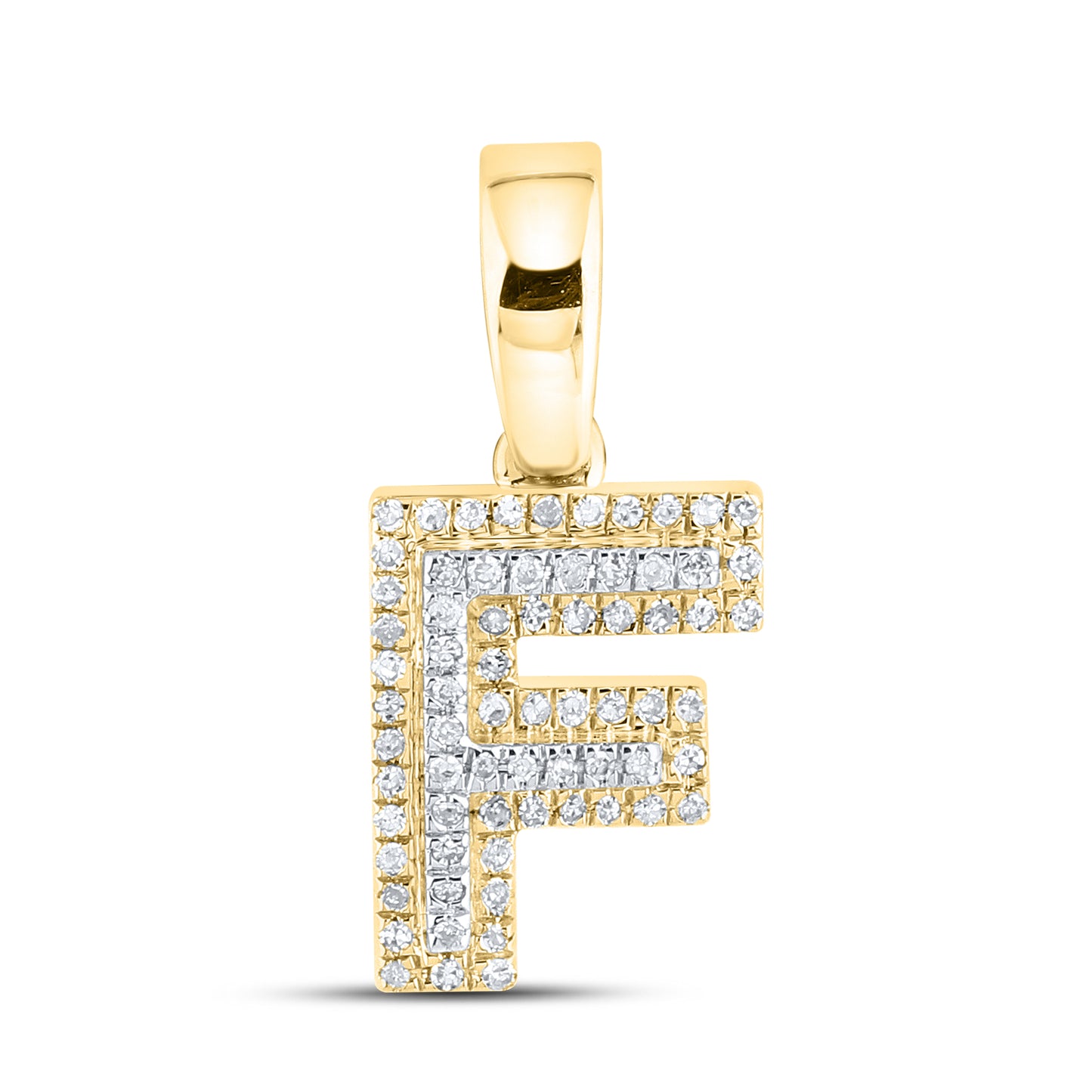 10K Yellow Gold Diamond Initial A–Z Pendant | 0.75″ Letter Charm