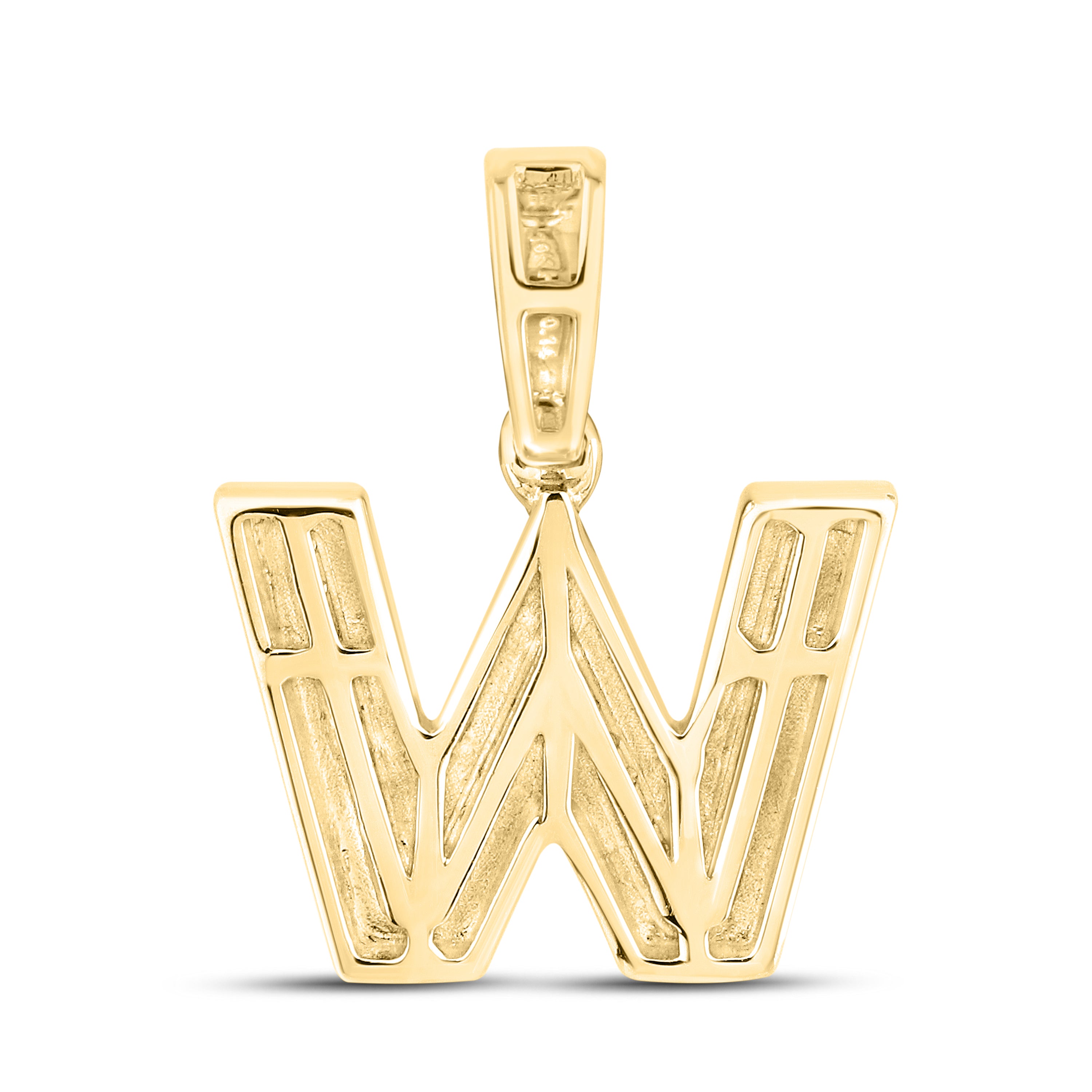 10kt yellow gold 0.17 ctw Diamond Initial W Charm