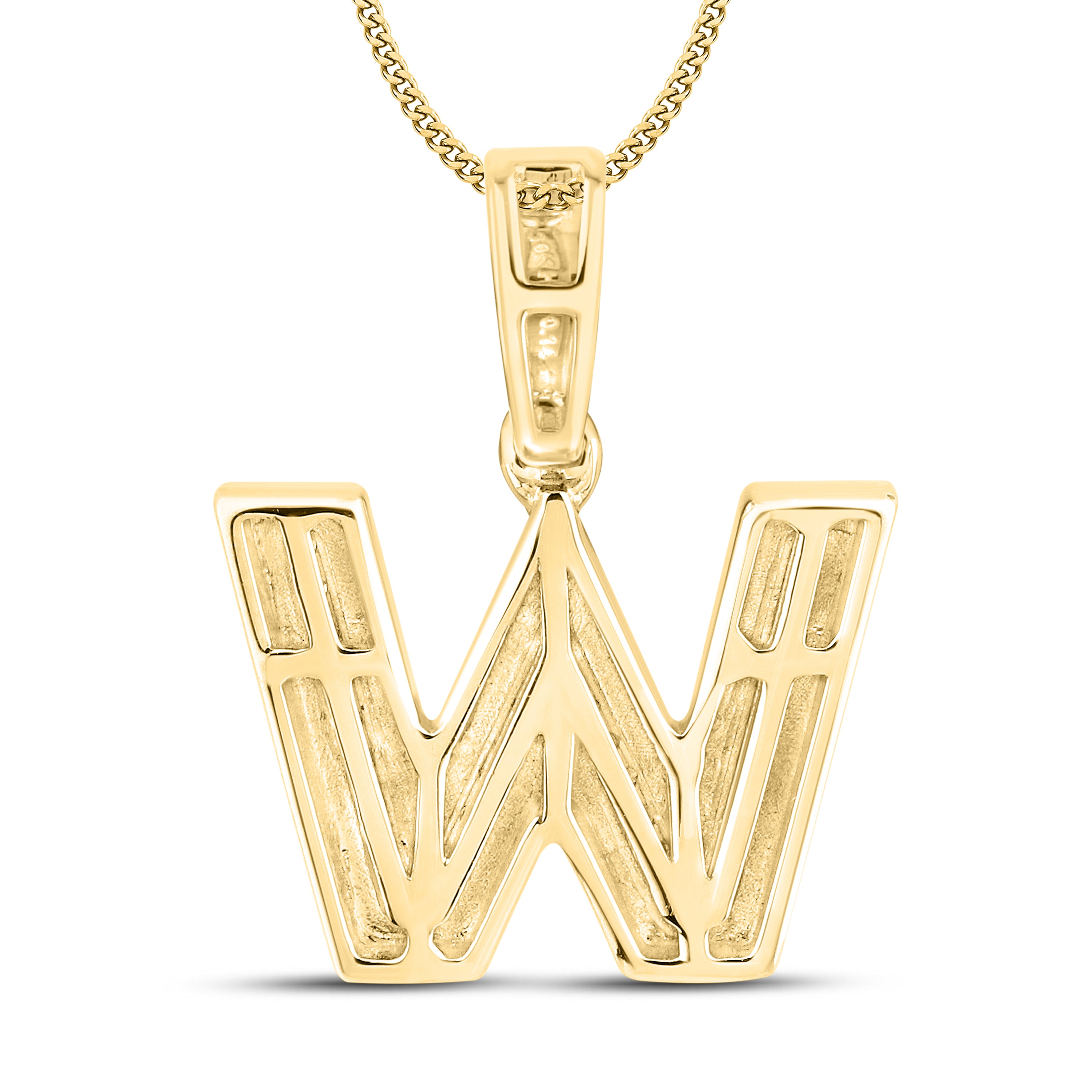 10kt yellow gold 0.17 ctw Diamond Initial W Charm