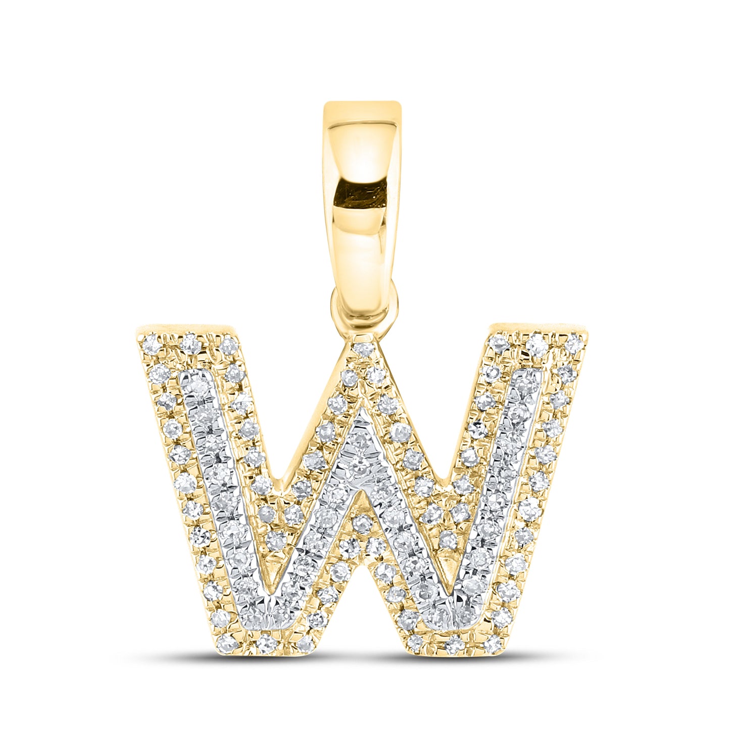 10K Yellow Gold Diamond Initial A–Z Pendant | 0.75″ Letter Charm