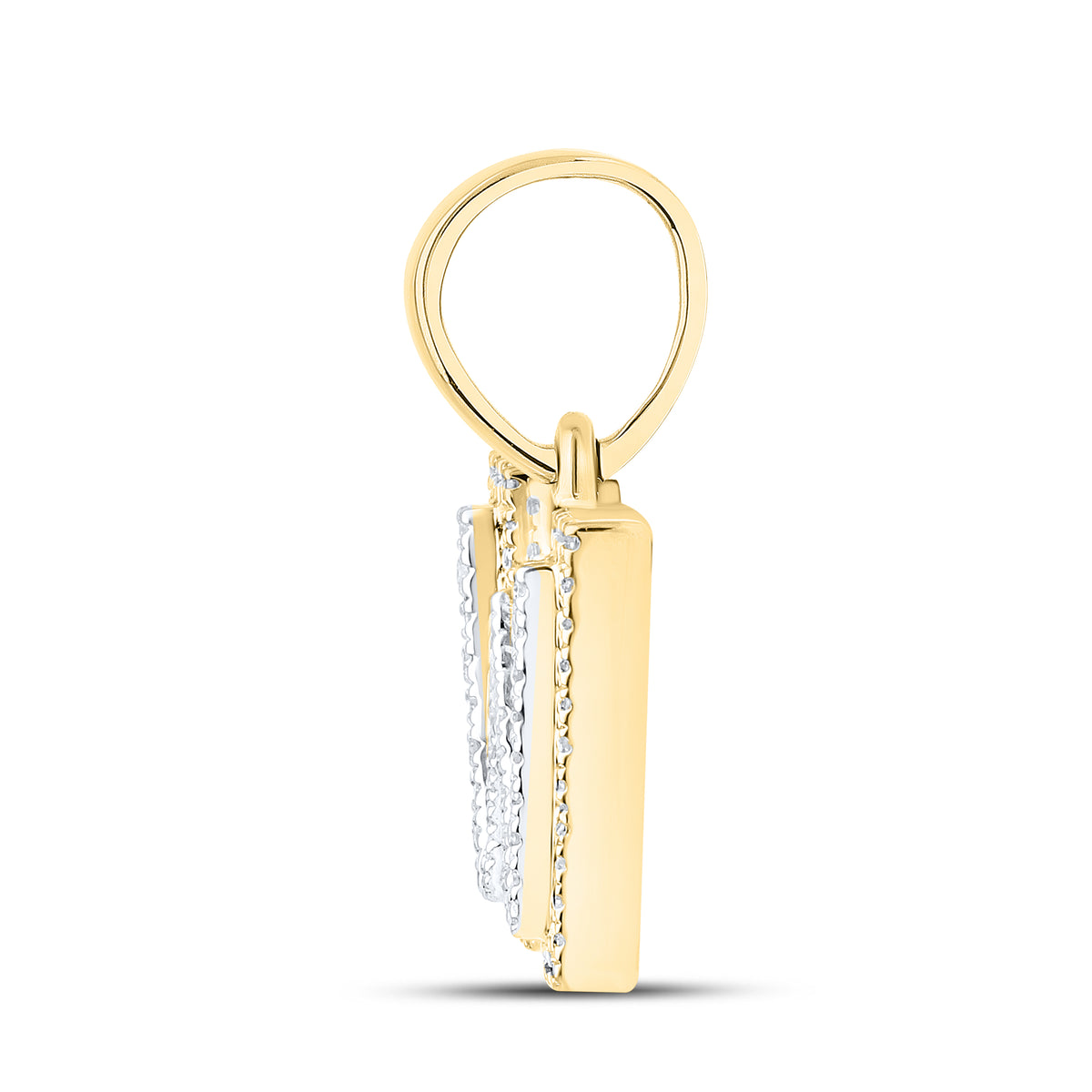 10kt yellow gold 0.17 ctw Diamond Initial W Charm