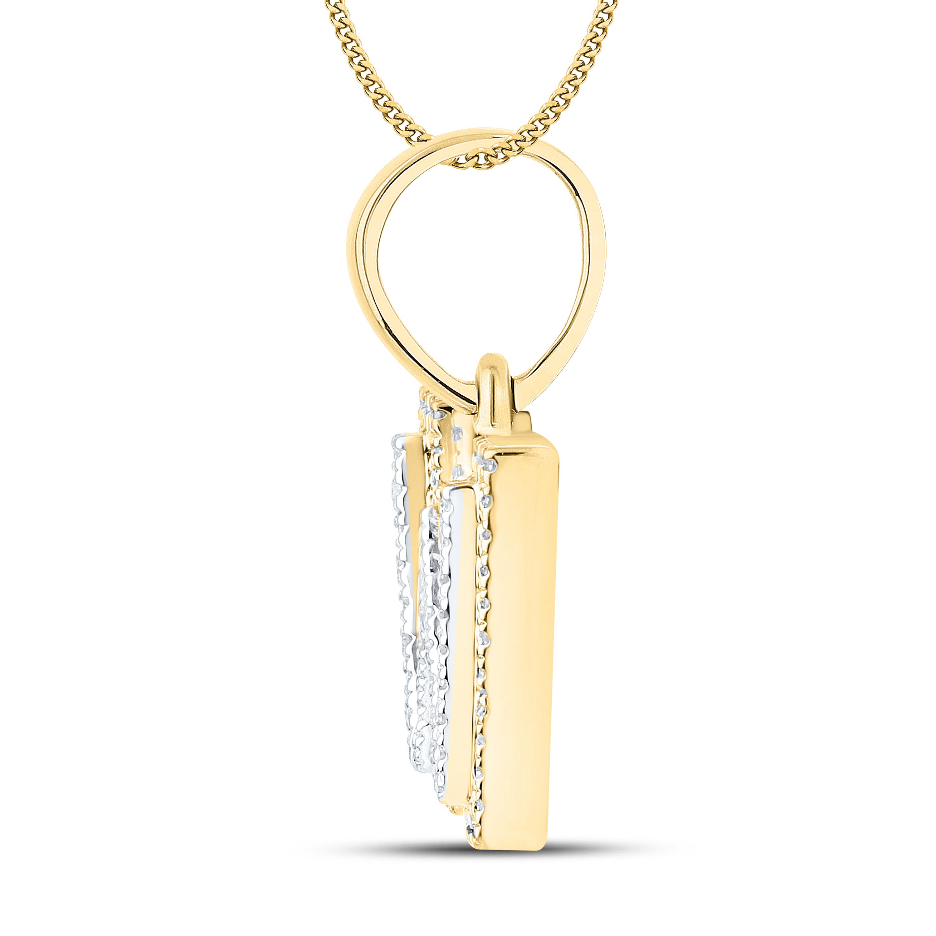 10kt yellow gold 0.17 ctw Diamond Initial W Charm