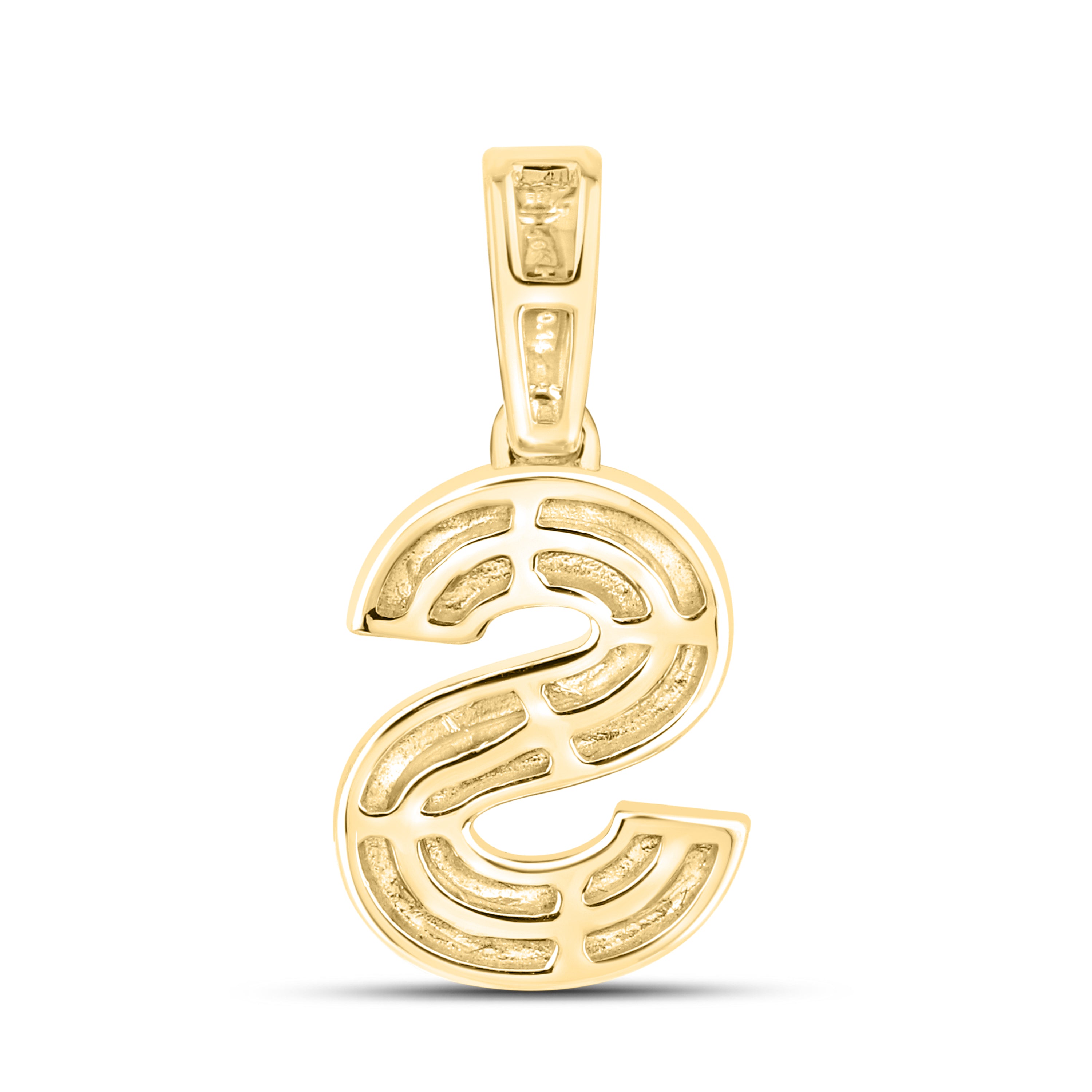 10kt yellow gold 0.15 ctw Diamond Initial S Charm