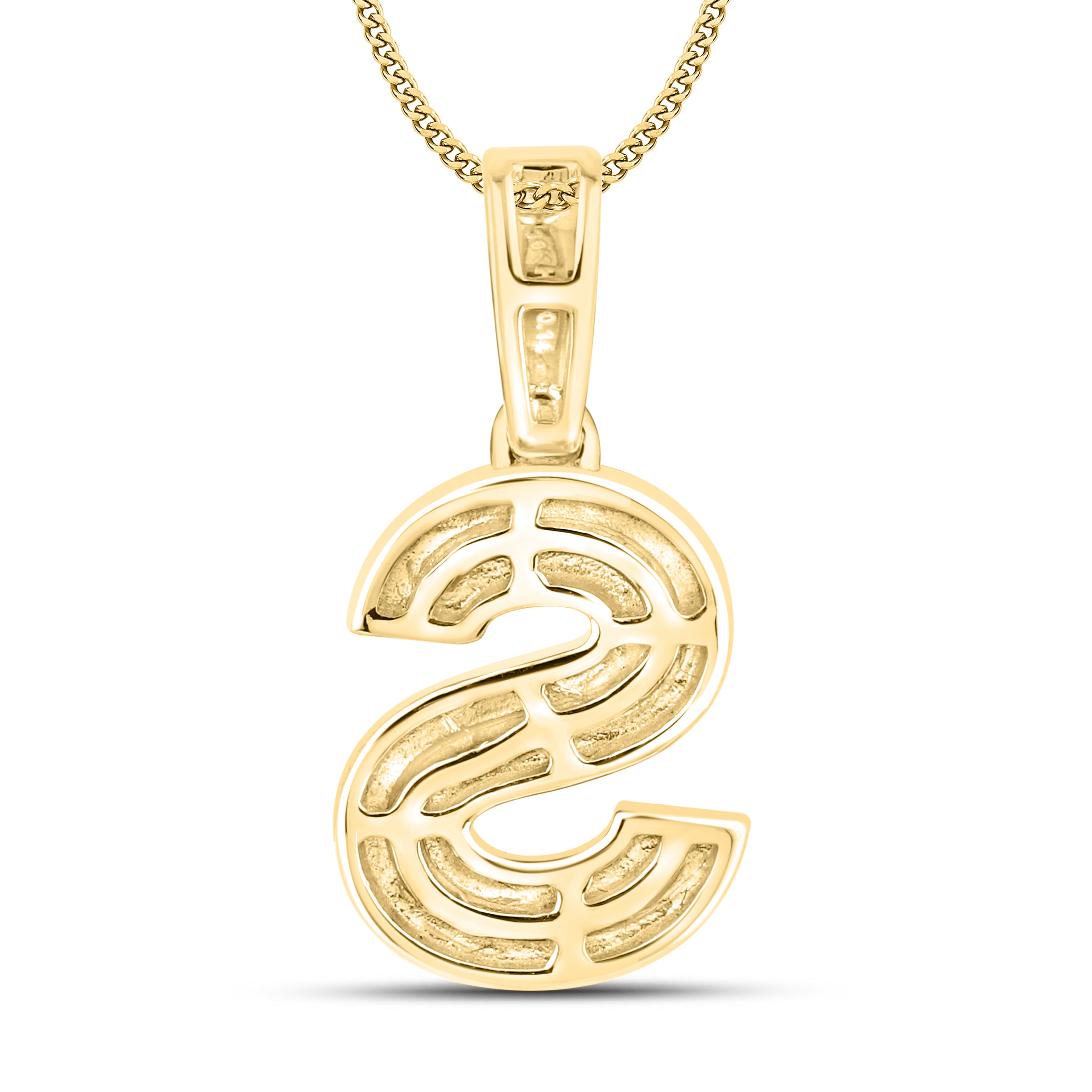 10kt yellow gold 0.15 ctw Diamond Initial S Charm