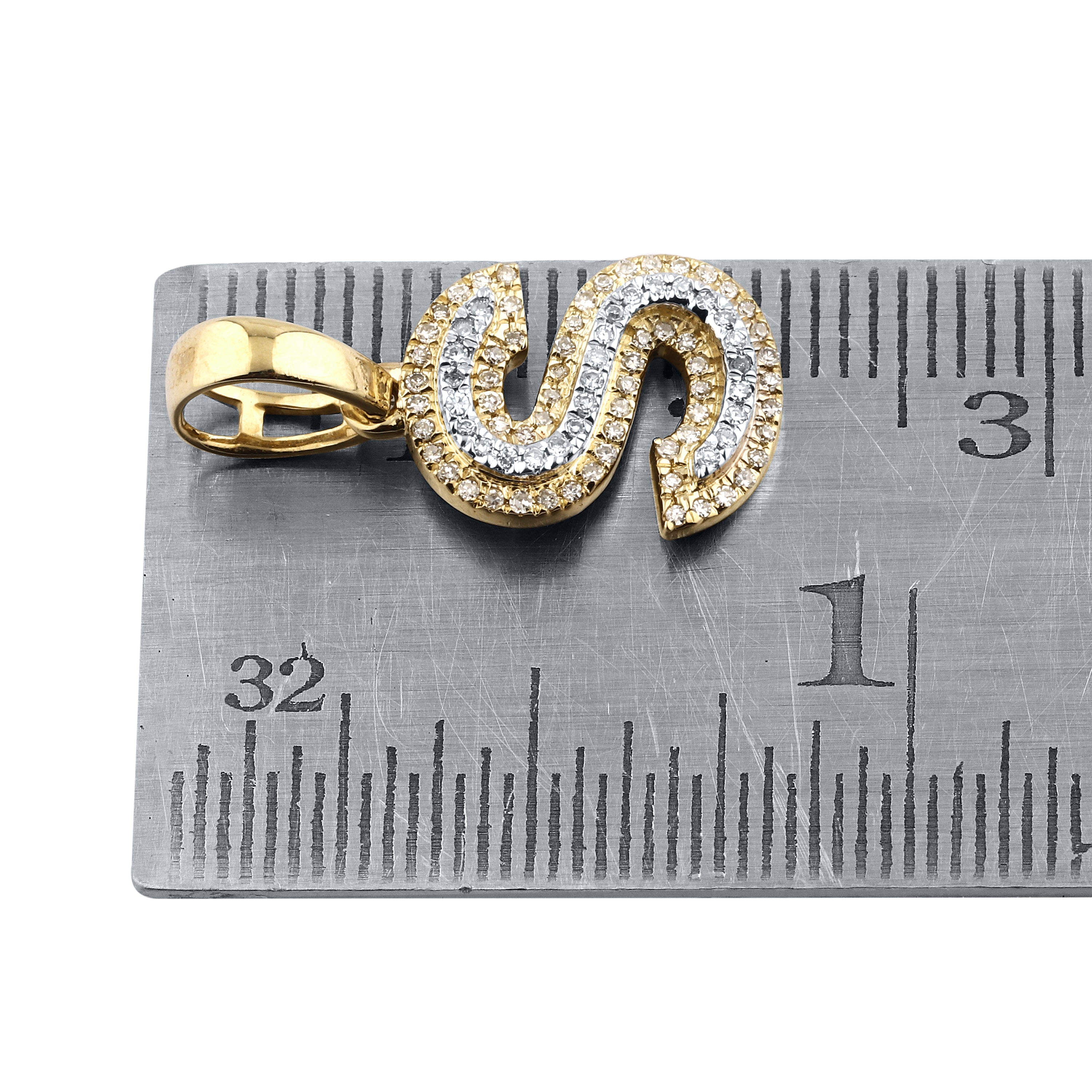10kt yellow gold 0.15 ctw Diamond Initial S Charm