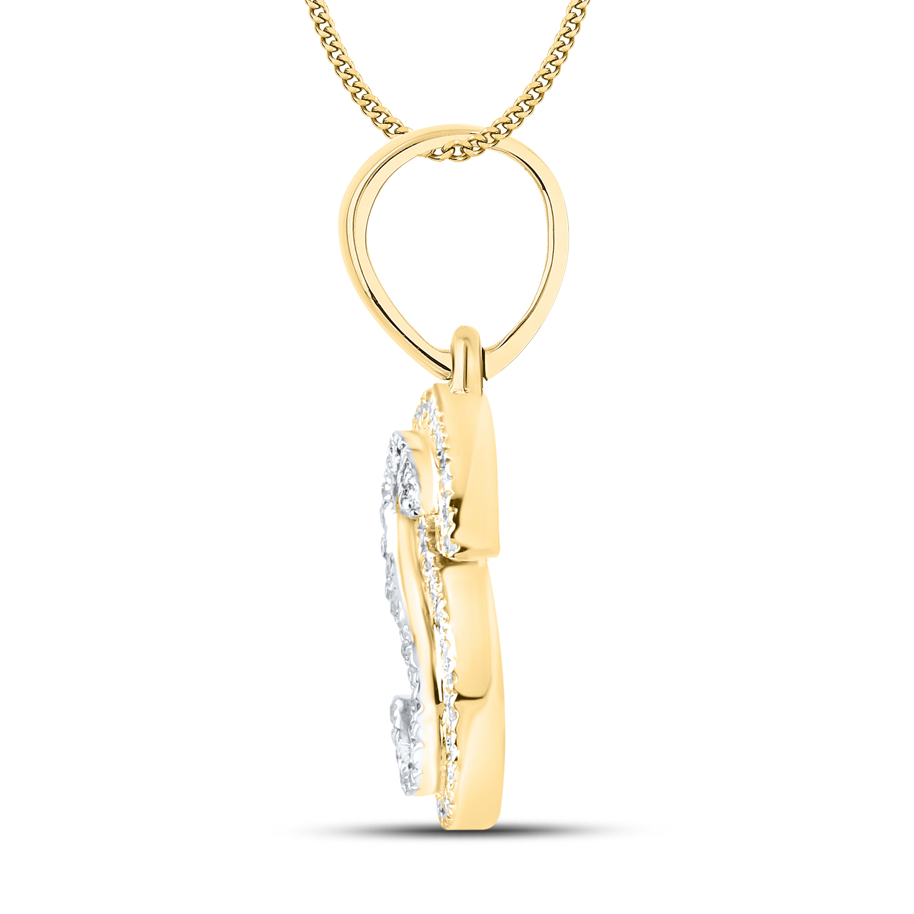 10kt yellow gold 0.15 ctw Diamond Initial S Charm