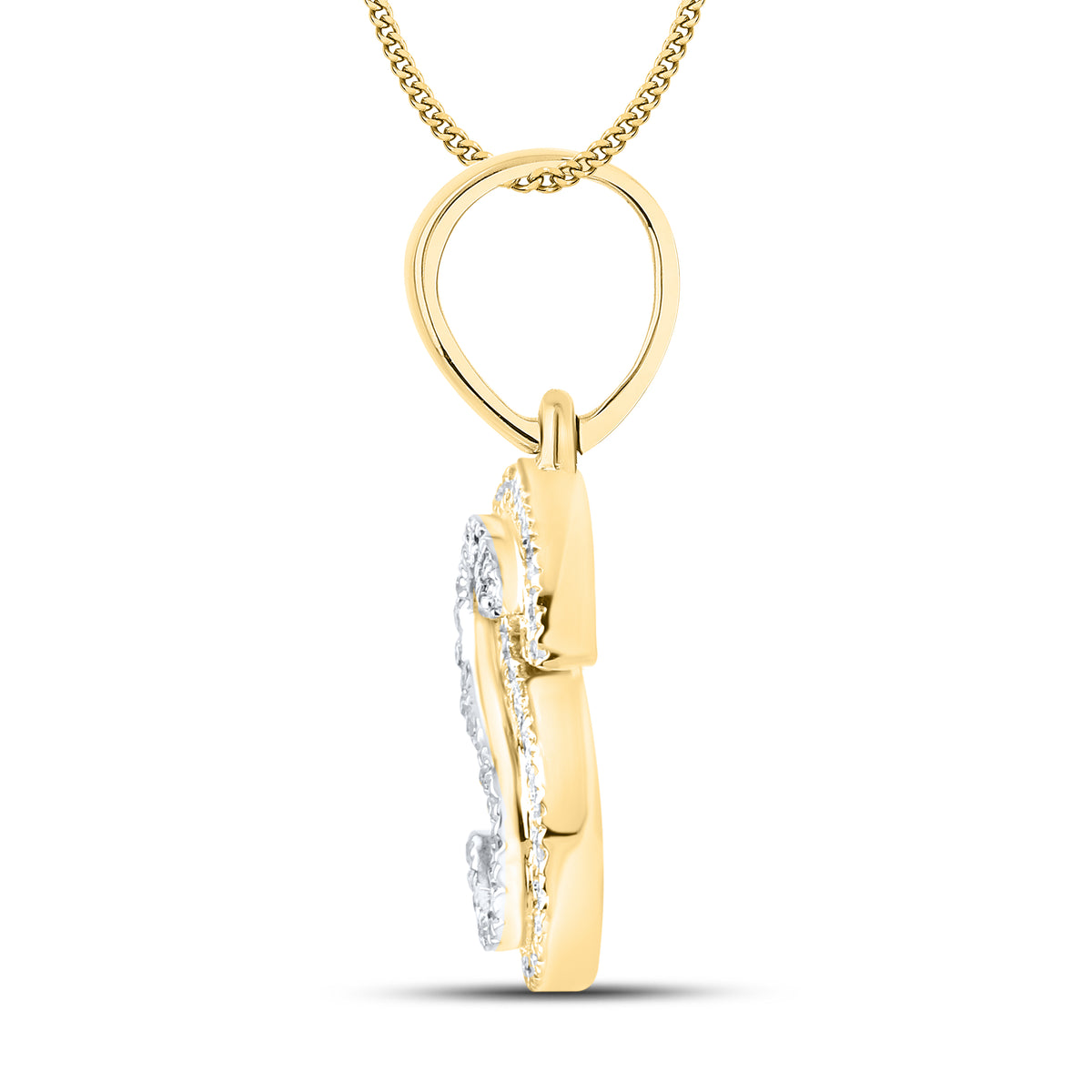 10kt yellow gold 0.15 ctw Diamond Initial S Charm