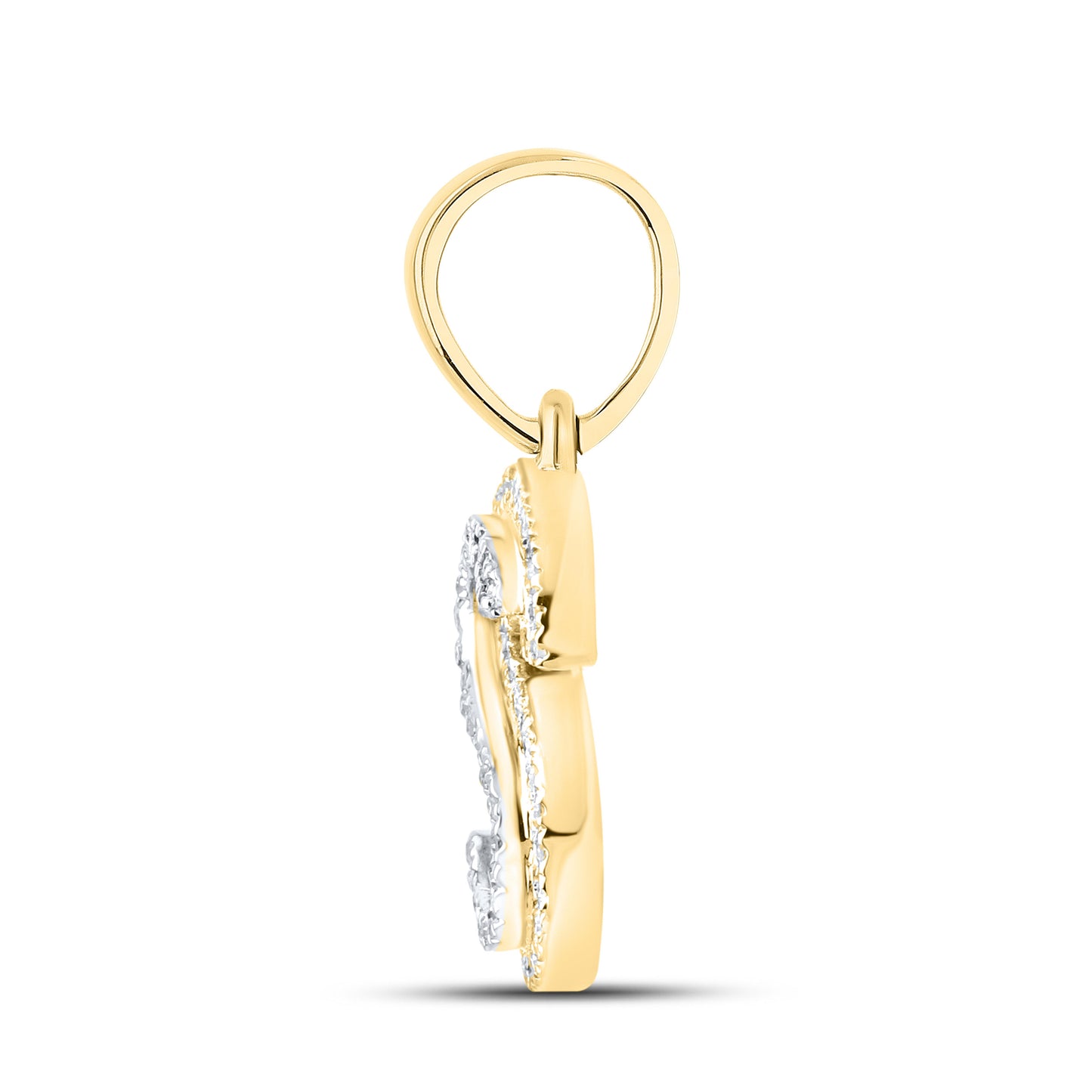 10K Yellow Gold Diamond Initial A–Z Pendant | 0.75″ Letter Charm