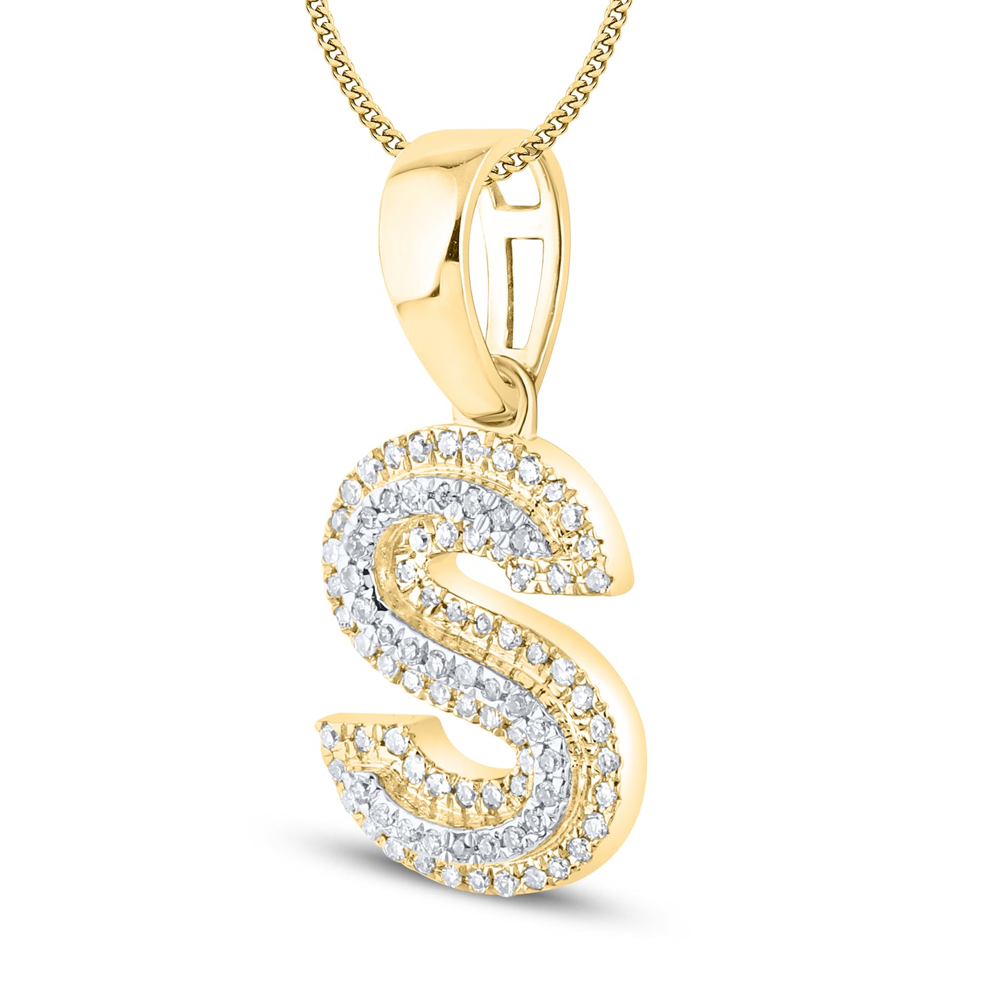 10kt yellow gold 0.15 ctw Diamond Initial S Charm