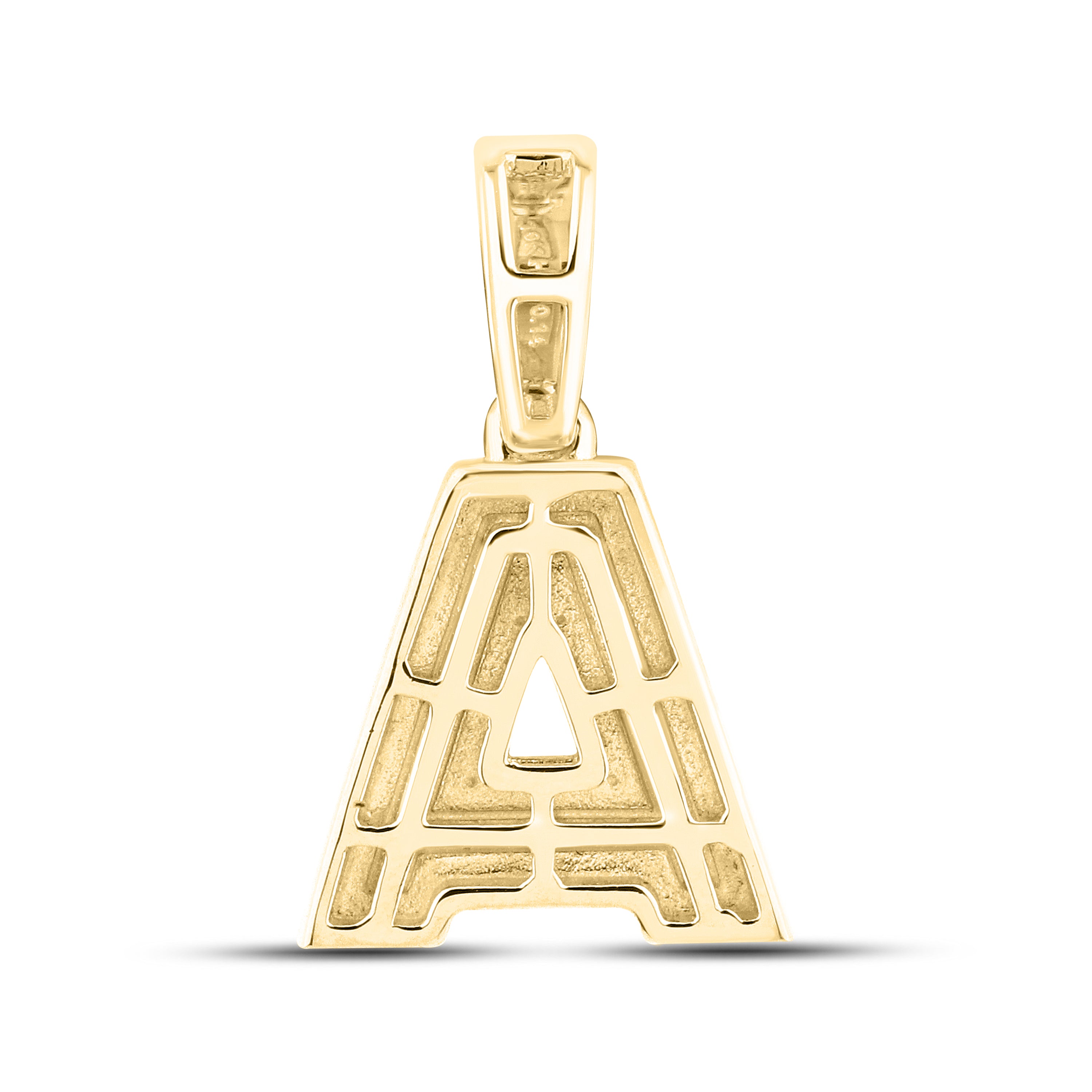 10K Yellow Gold Diamond Initial A–Z Pendant | 0.75″ Letter Charm