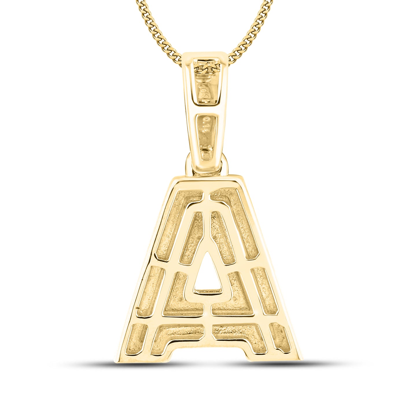 10K Yellow Gold Diamond Initial A–Z Pendant | 0.75″ Letter Charm