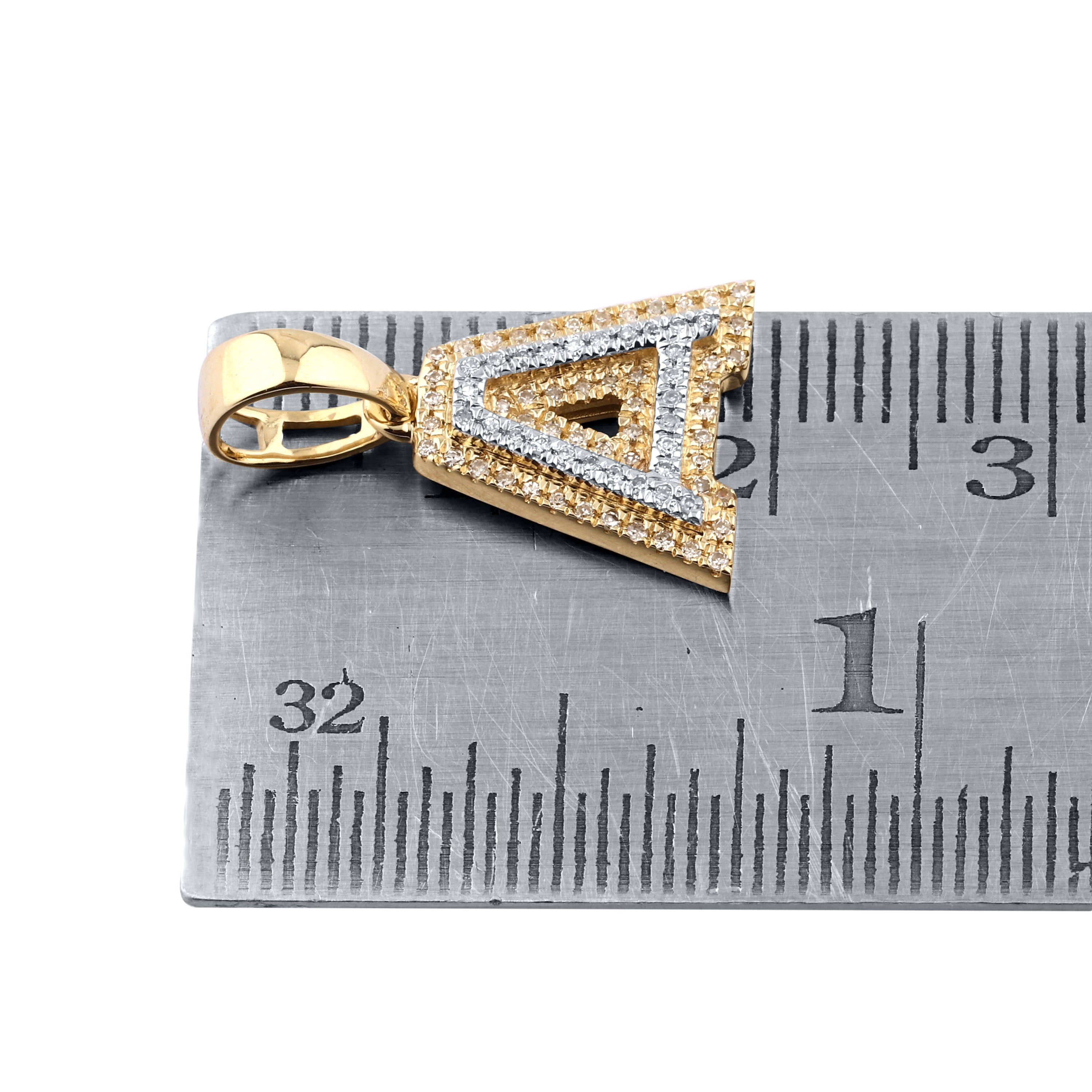 10K Yellow Gold Diamond Initial A–Z Pendant | 0.75″ Letter Charm
