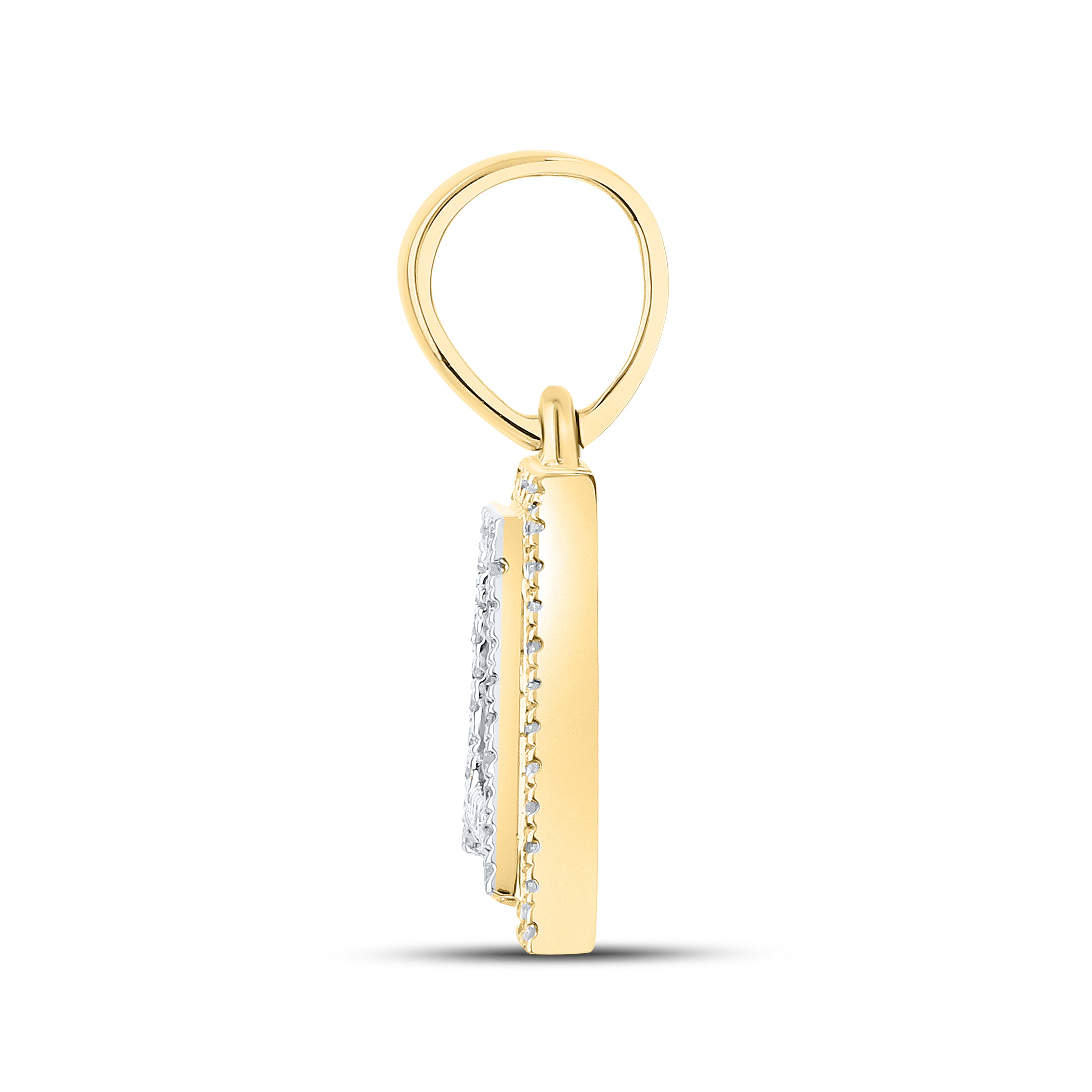 10K Yellow Gold Diamond Initial A–Z Pendant | 0.75″ Letter Charm