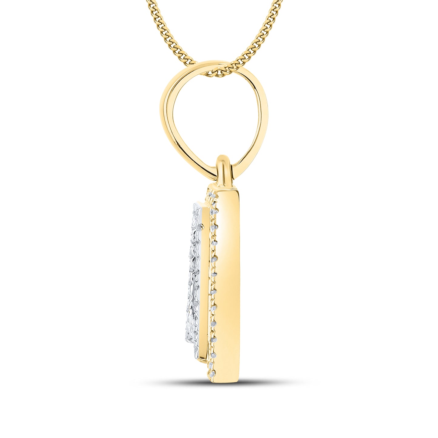 10K Yellow Gold Diamond Initial A–Z Pendant | 0.75″ Letter Charm