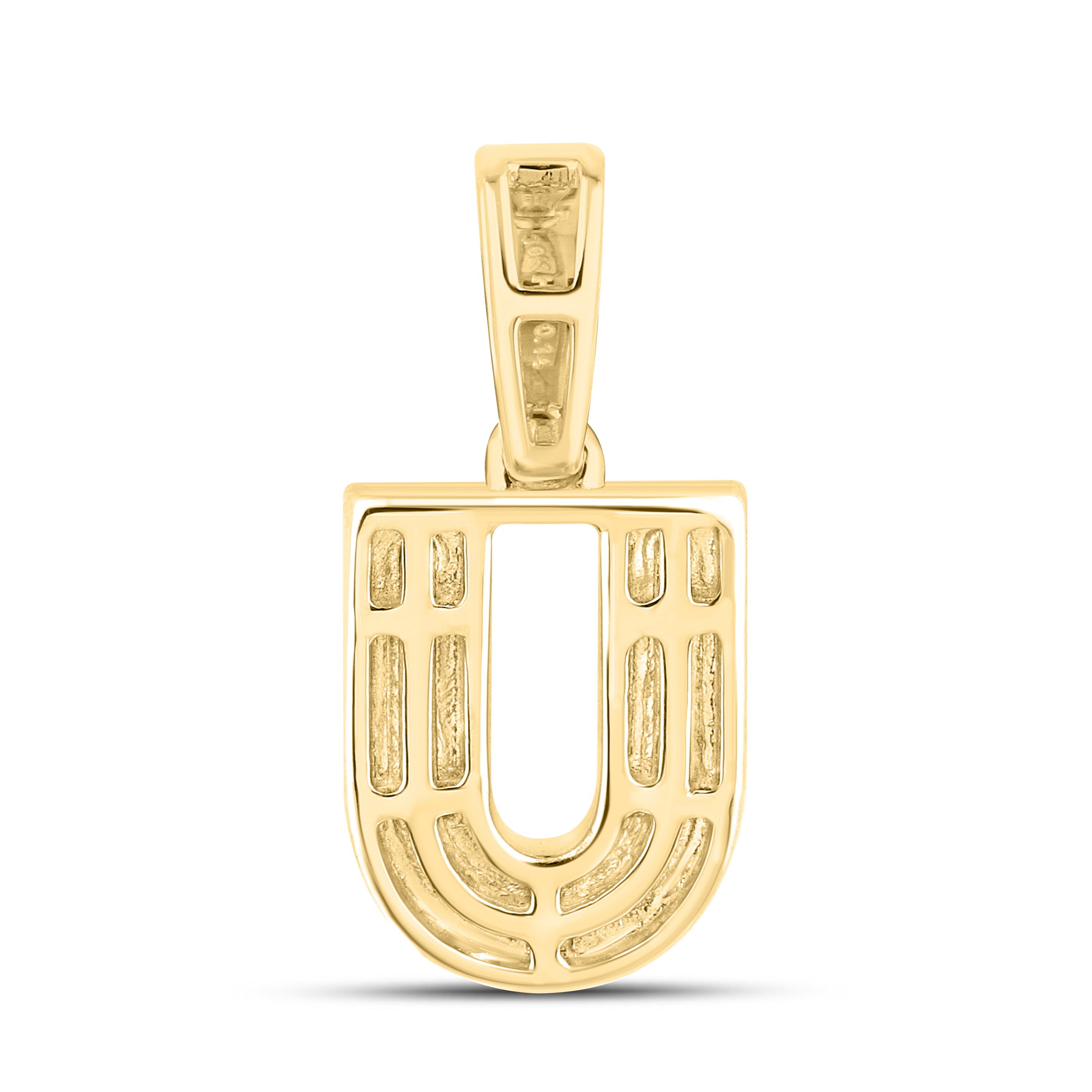 10kt yellow gold 0.13 ctw Diamond Initial U Charm
