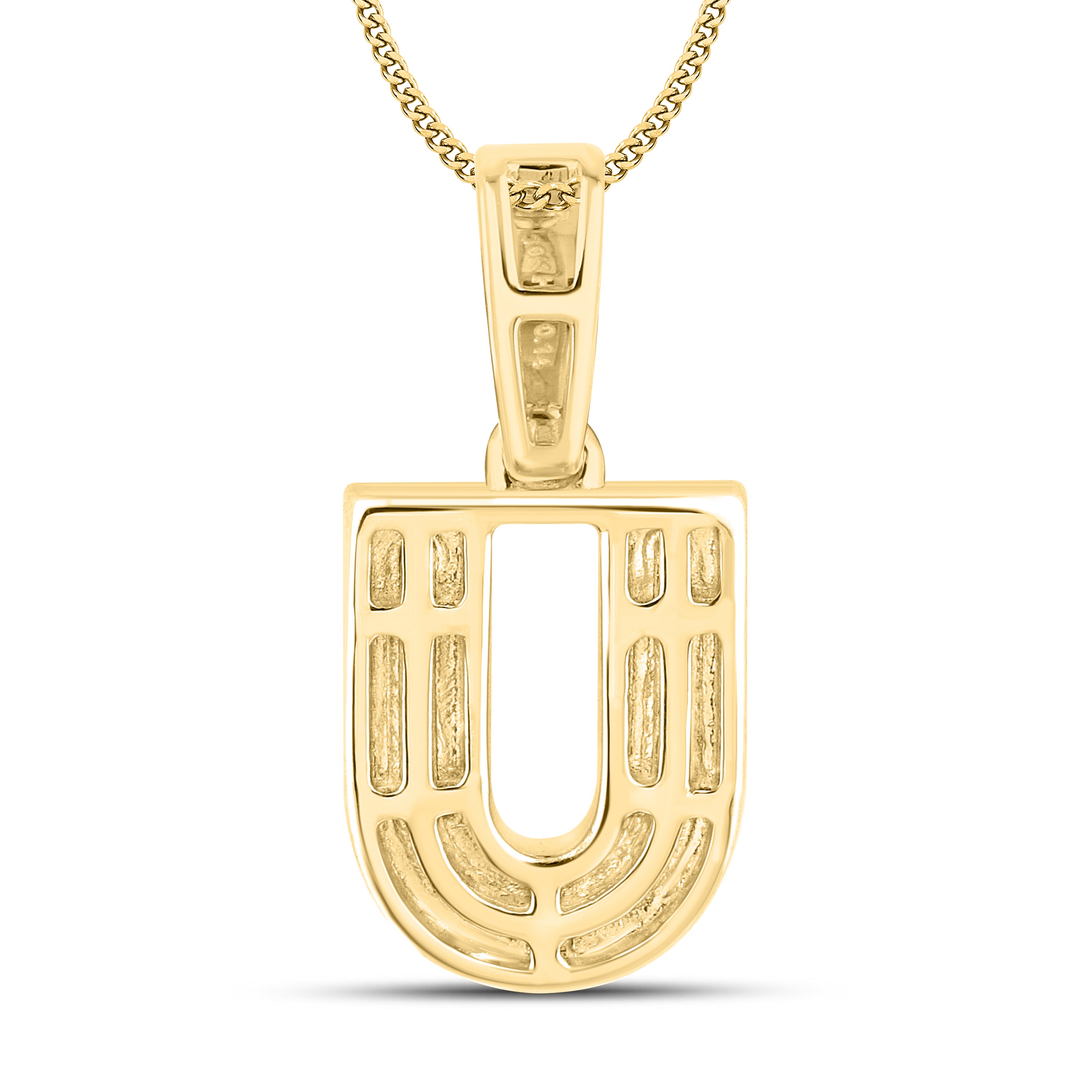 10kt yellow gold 0.13 ctw Diamond Initial U Charm