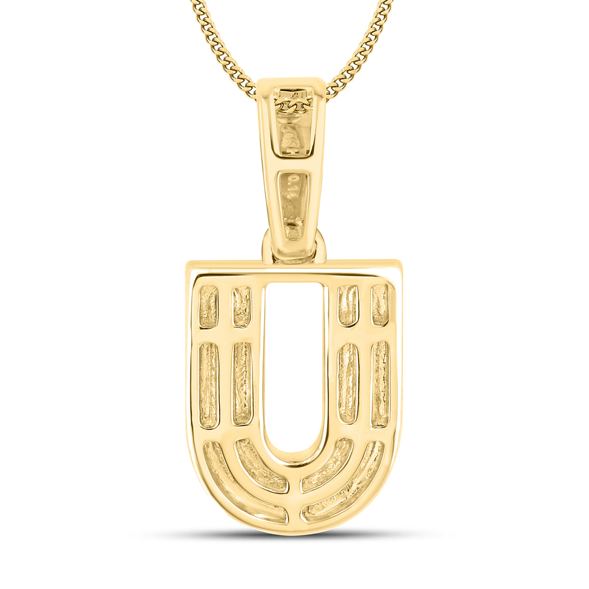 10kt yellow gold 0.13 ctw Diamond Initial U Charm