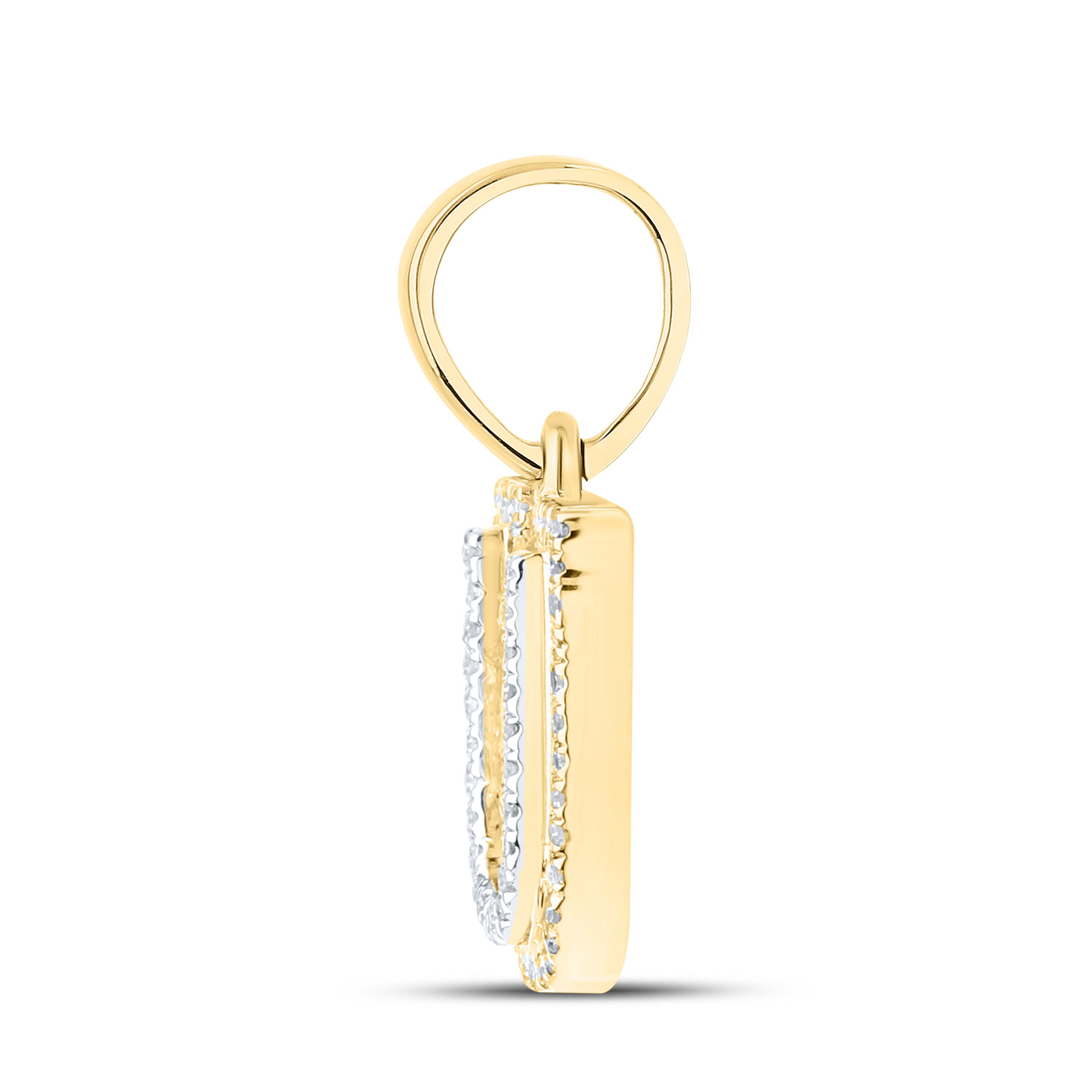 10kt yellow gold 0.13 ctw Diamond Initial U Charm