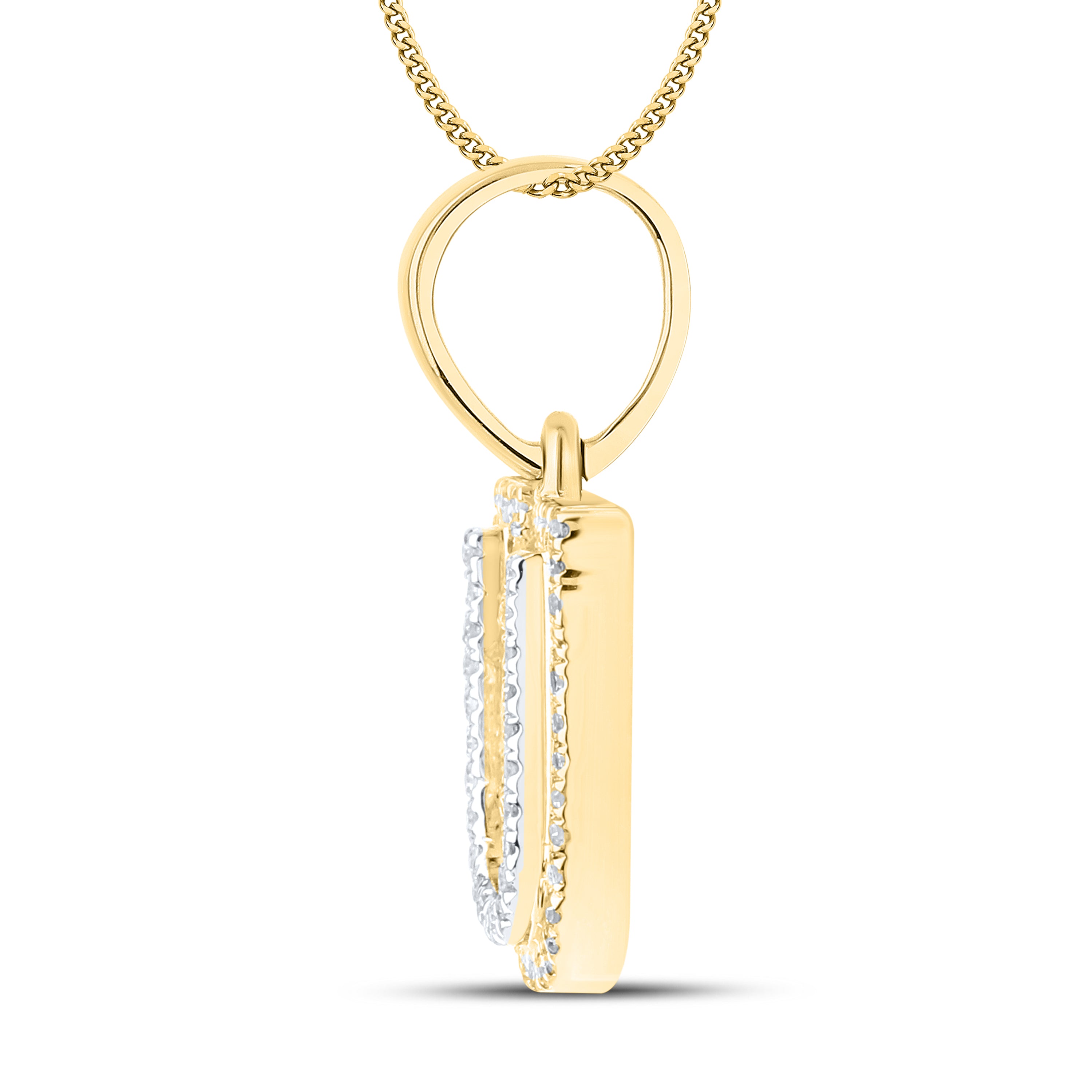 10kt yellow gold 0.13 ctw Diamond Initial U Charm