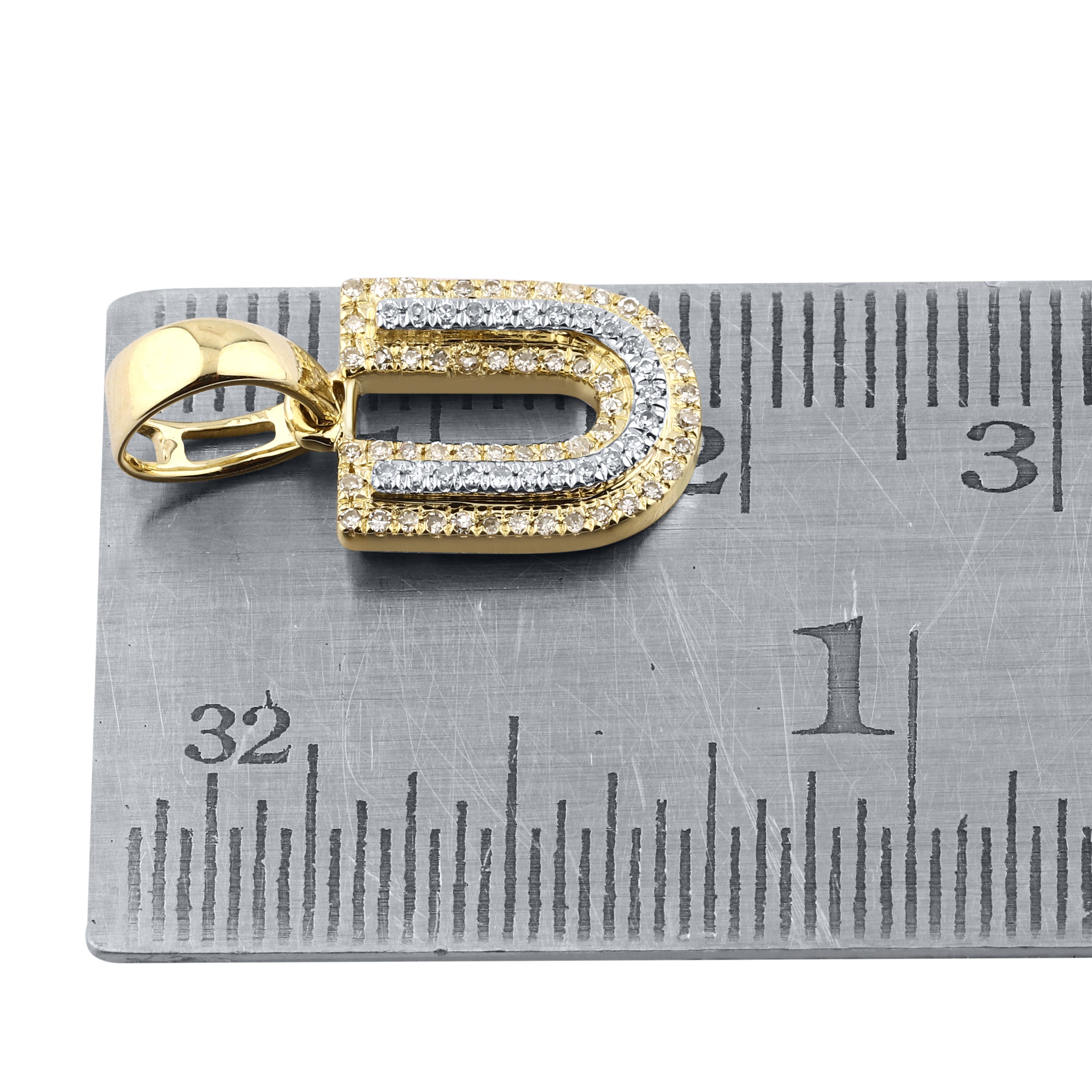 10kt yellow gold 0.13 ctw Diamond Initial U Charm