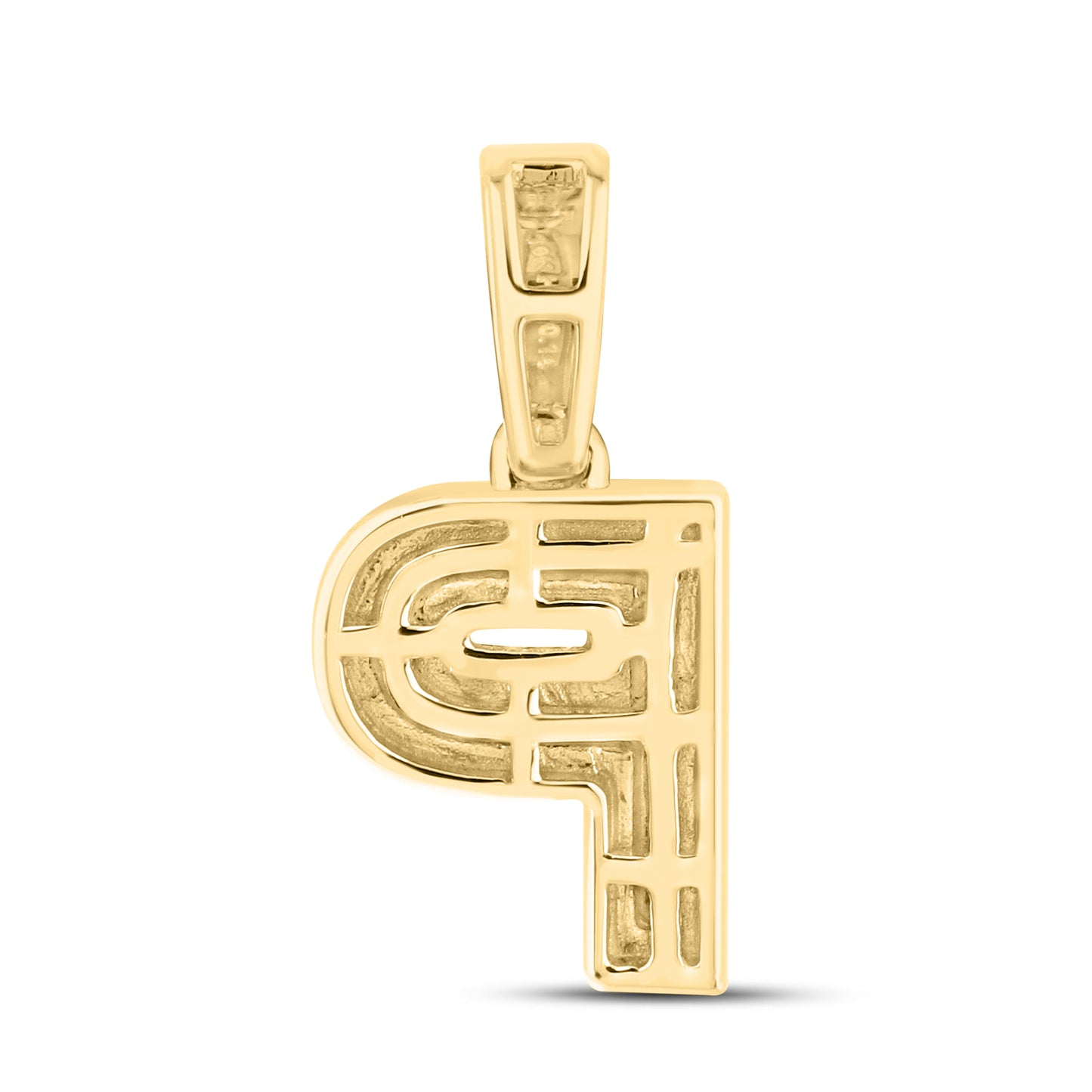 10K Yellow Gold Diamond Initial A–Z Pendant | 0.75″ Letter Charm